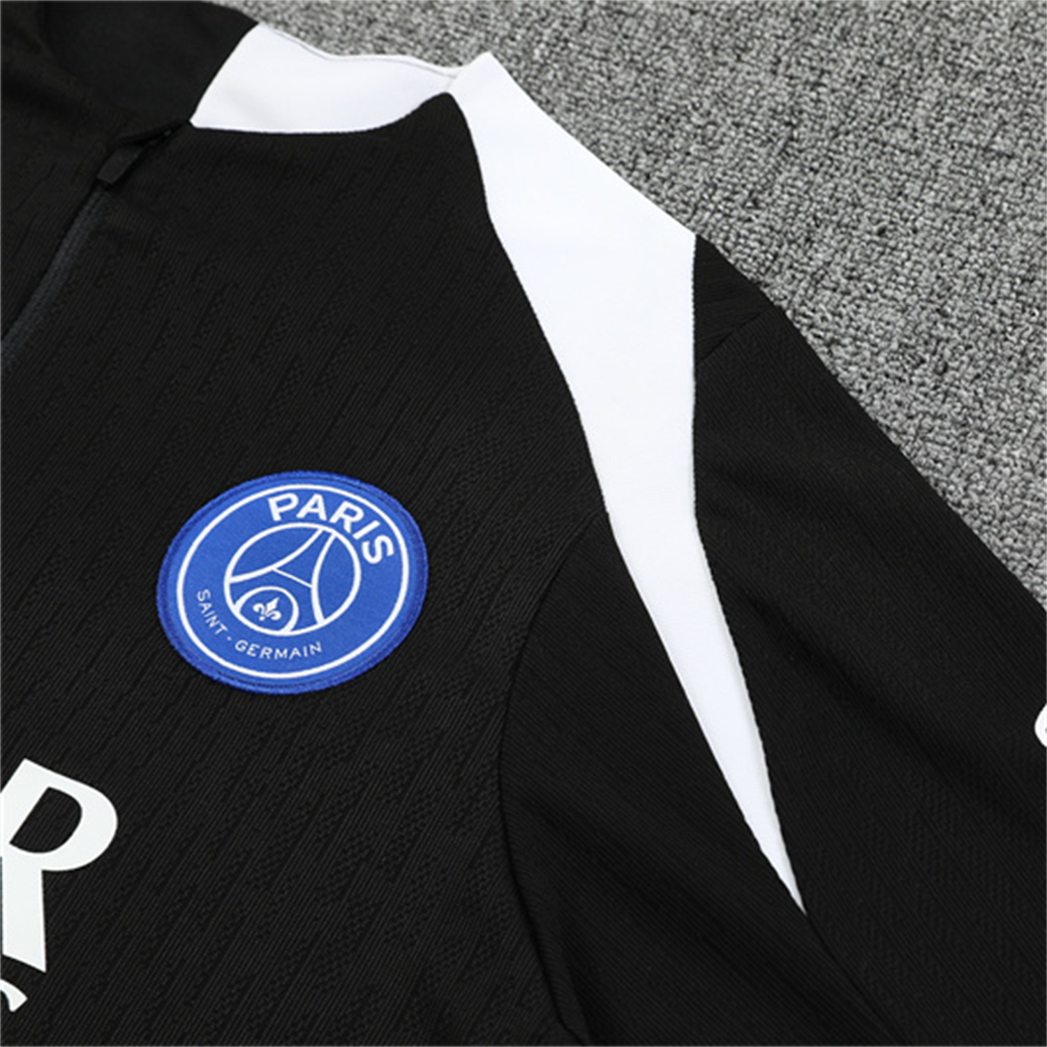 AlphaJersey-Paris Saint-Germain PSG 25-26 Kids Long Sleeve Training Set - Player Version - Black Top and Black Pants