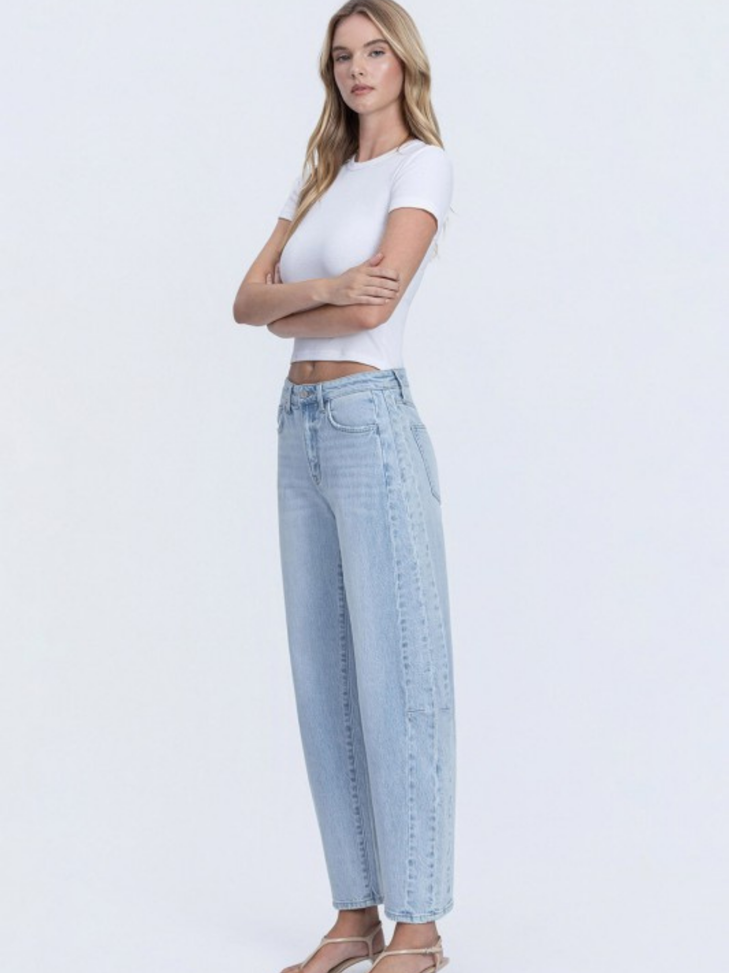 Light Wash Slim Barrel | Elegant Women's Fashion by coolavocek