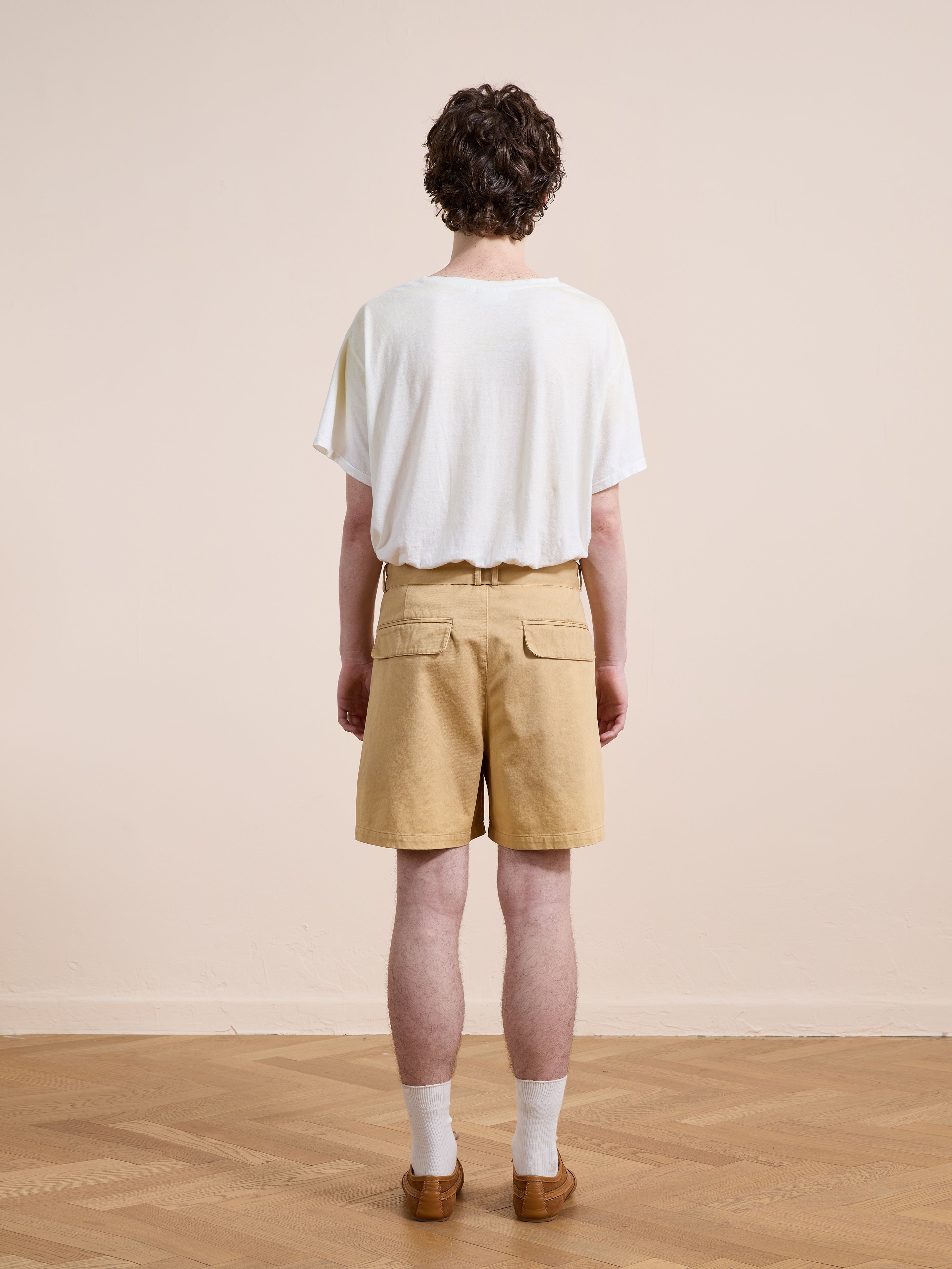 Belted Twill Pleated Shorts | Modern Menswear by yycbvcnbmmnbm