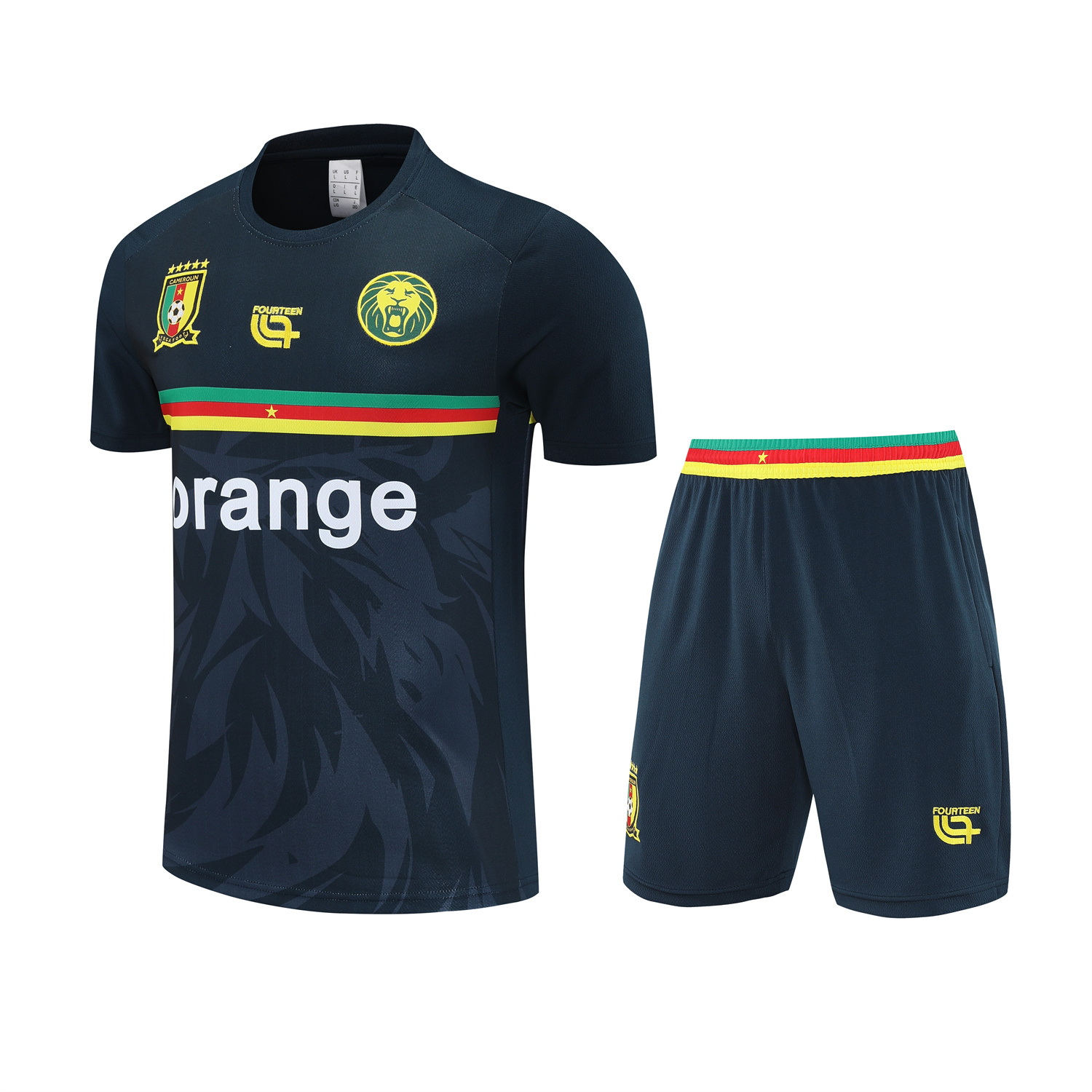 AlphaJersey-Cameroon 25-26 Short-Sleeve Training Set - Deep Blue Top and Shorts