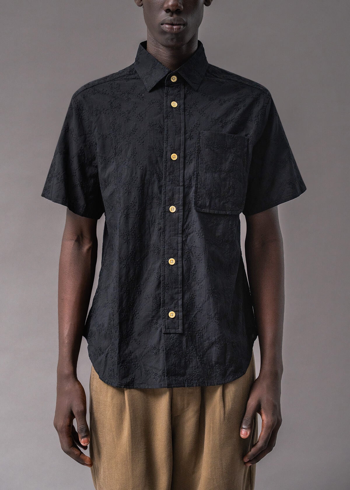 Embroidered Offset Shirt | Modern Menswear by yycbvcnbmmnbm