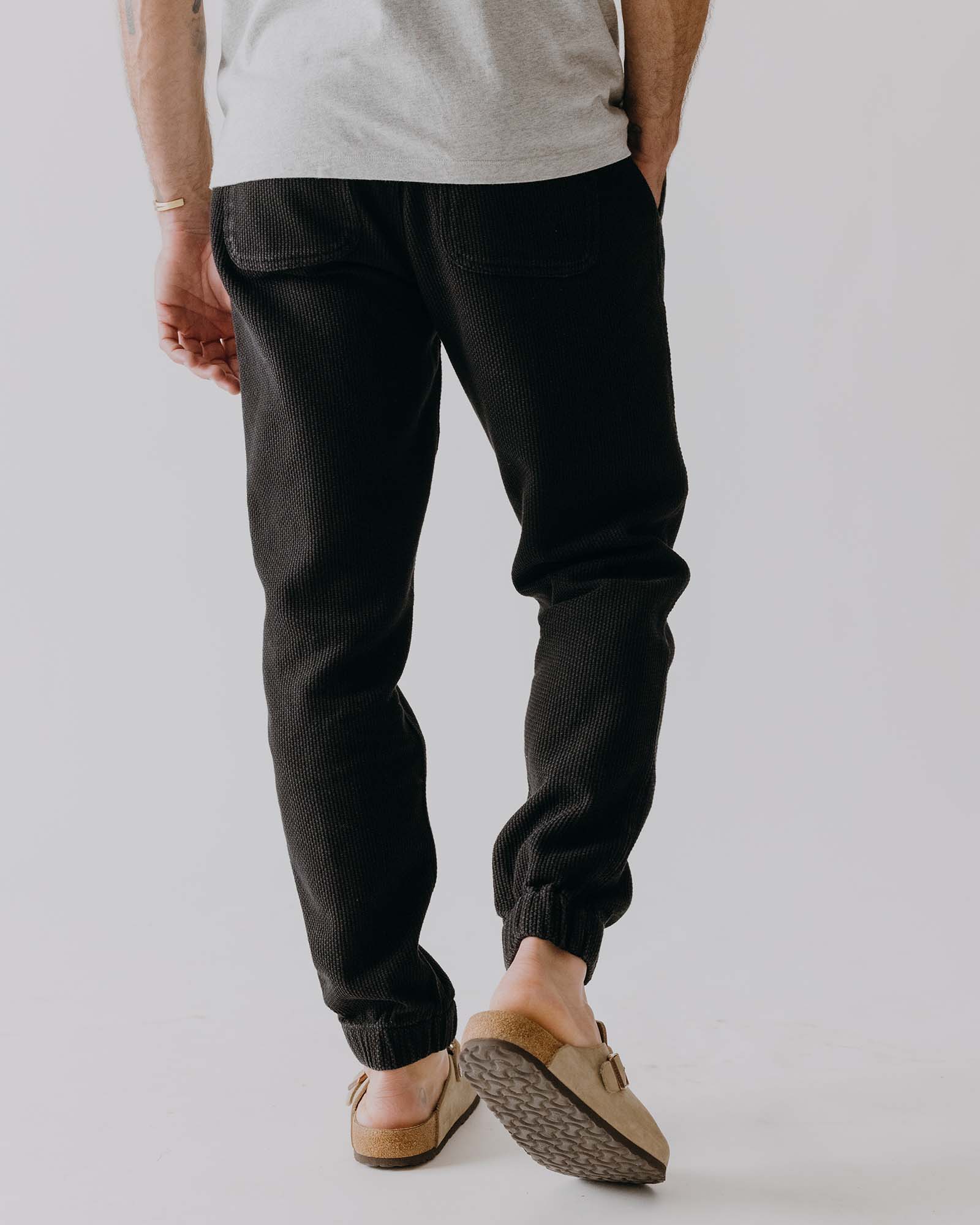 The Apres Pant in Black Indigo Sashiko | Modern Menswear by yycbvcnbmmnbm