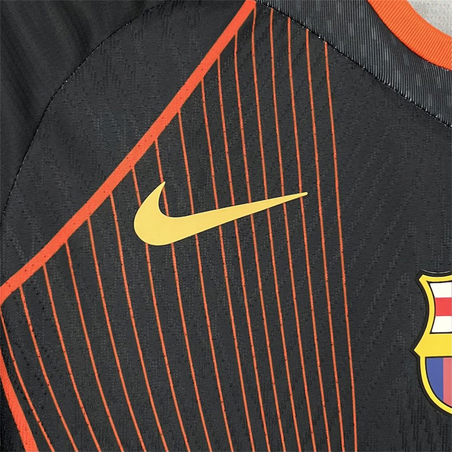 AlphaJersey-Barcelona 25-26 T90 Orange Lines Black Special Jersey - Fans Version