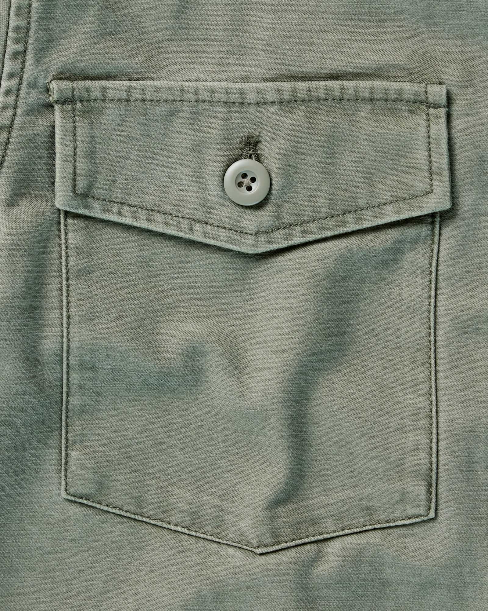 The Surplus Shirt in Field Olive Reverse Sateen | Modern Menswear by yycbvcnbmmnbm