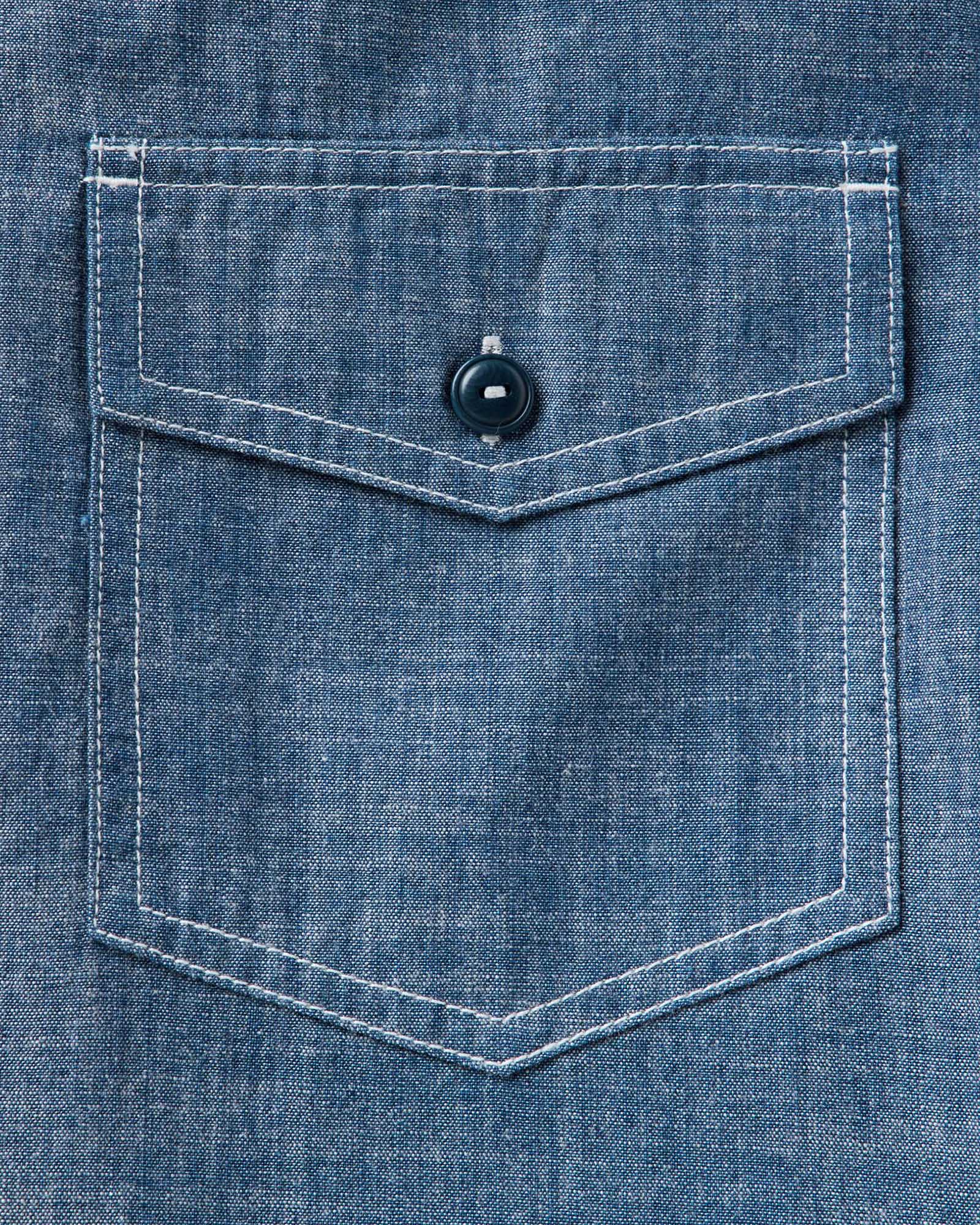 The Short Sleeve Crew Shirt in Washed Indigo Chambray | Modern Menswear by yycbvcnbmmnbm