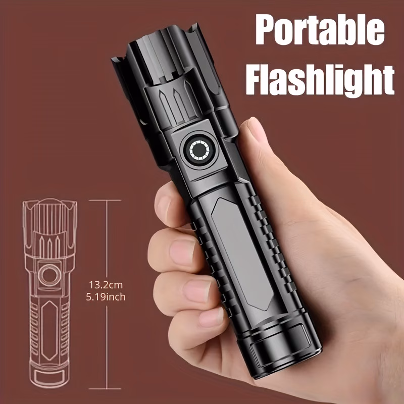     flashlight usb rechargeable telescopic zoom   handheld outdoor emergency   flashlight for outdoor lighting exploration   ip44 Product details 1
