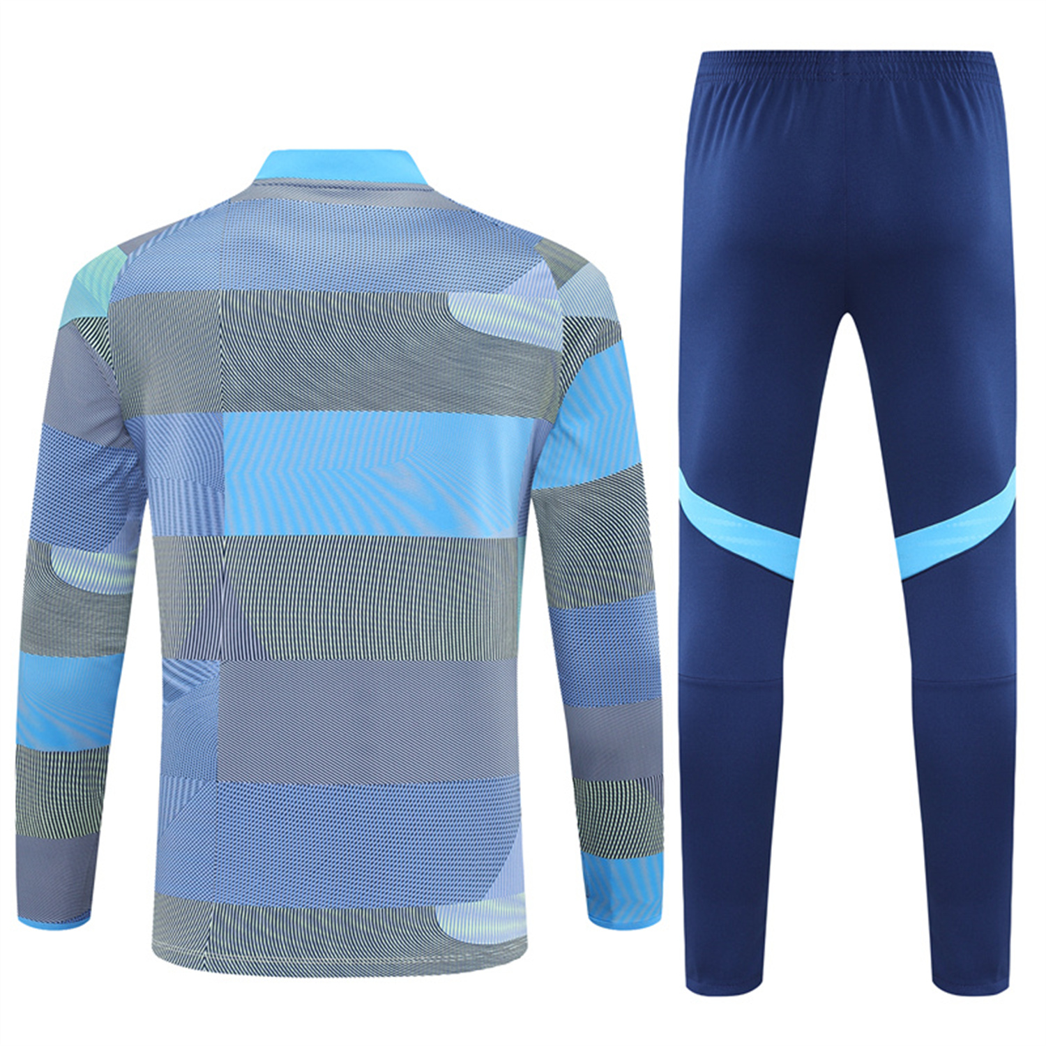 AlphaJersey-Real Madrid 25-26 Long Sleeves Training Set - Blue-Gray Camouflage Top & Blue Pants