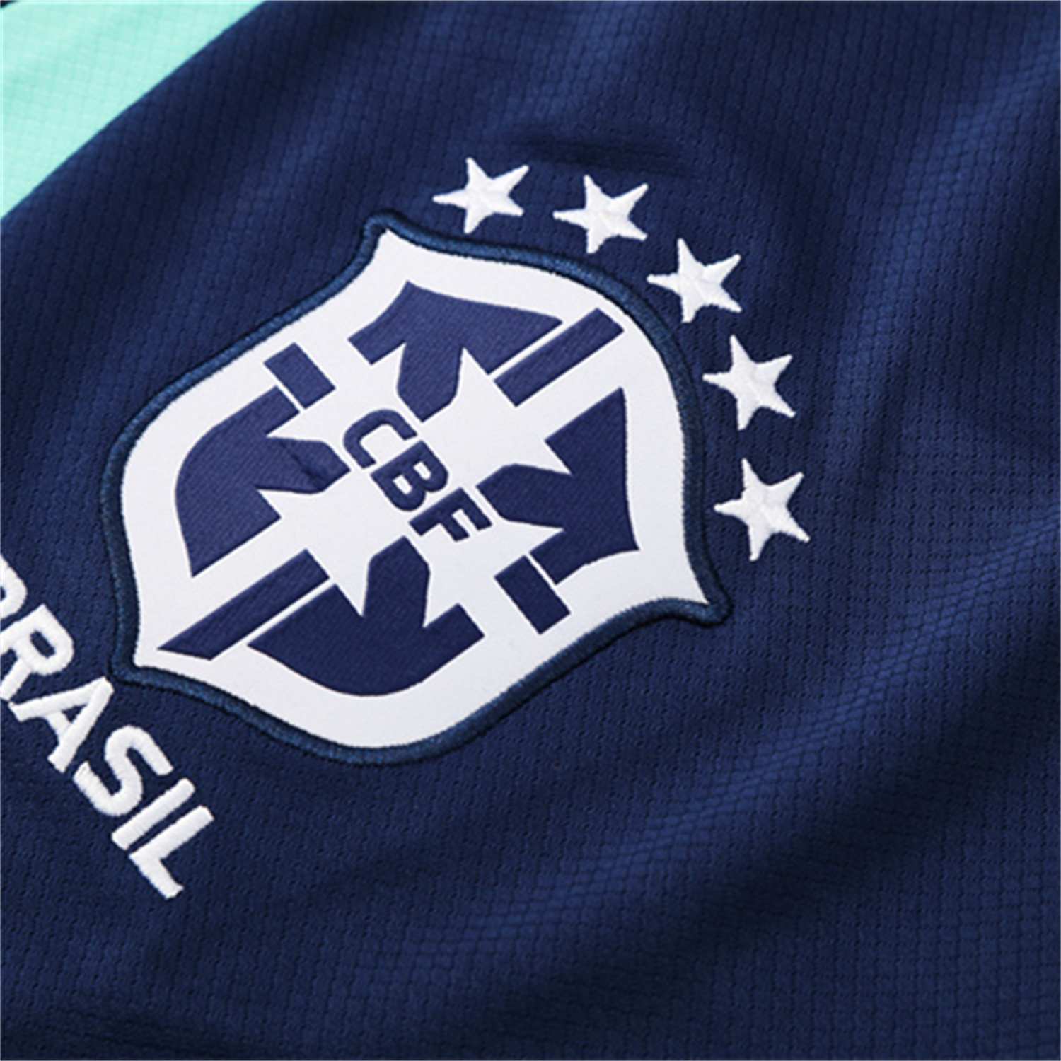 AlphaJersey-Brazil 25-26 Kids Short-Sleeve Training Set - Blue Green Camouflage Top & Blue Shorts