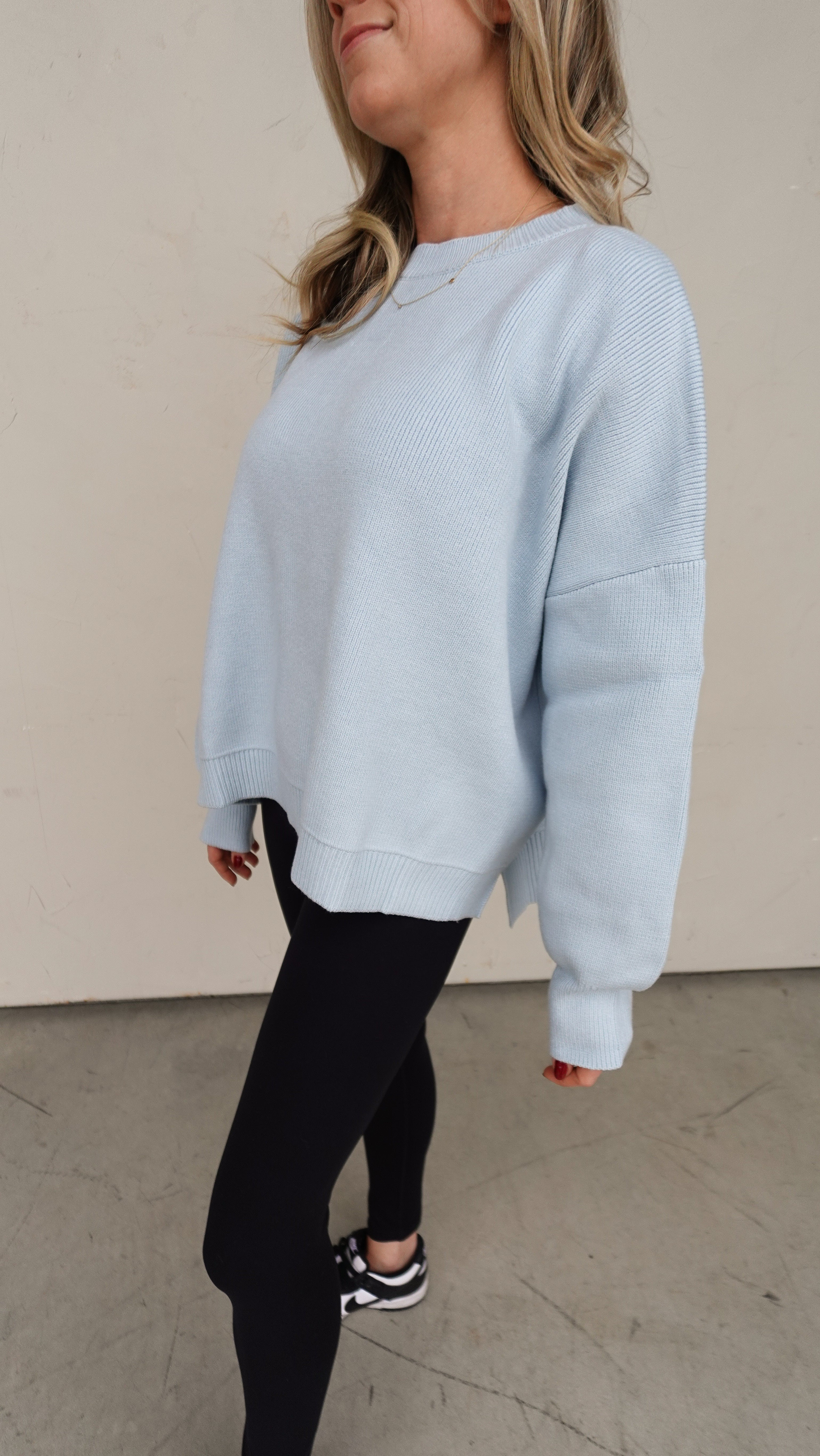 Baby Blue Slouchy Sweater | Elegant Women's Fashion by coolavocek