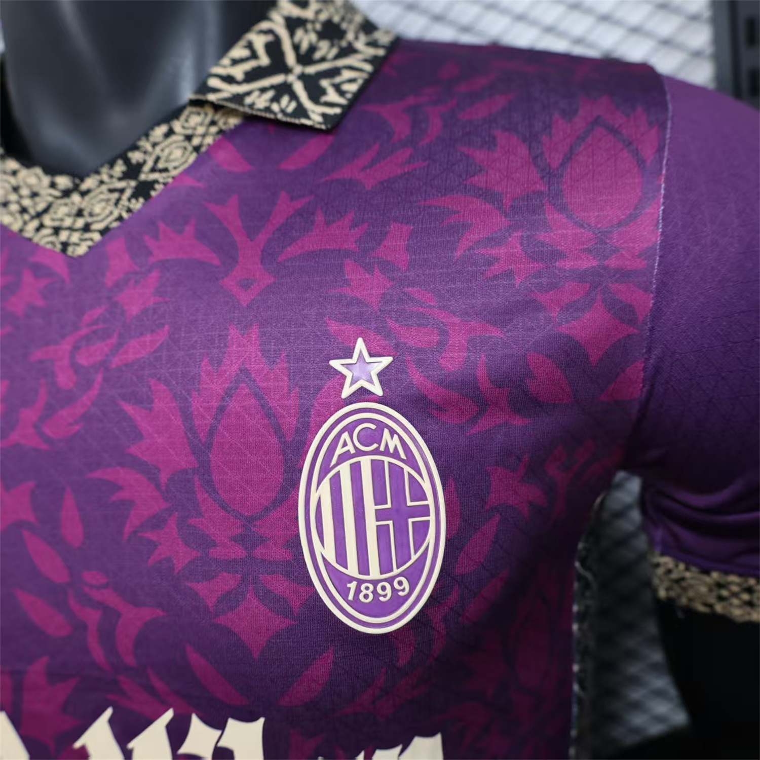 AlphaJersey-AC Milan 25-26 Team Name Advertisement Purple POLO Special Jersey - Player Version