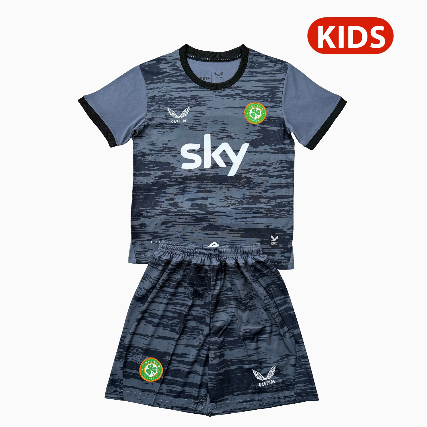 AlphaJersey-Ireland 25-26 Black Goalkeeper Kids Kit