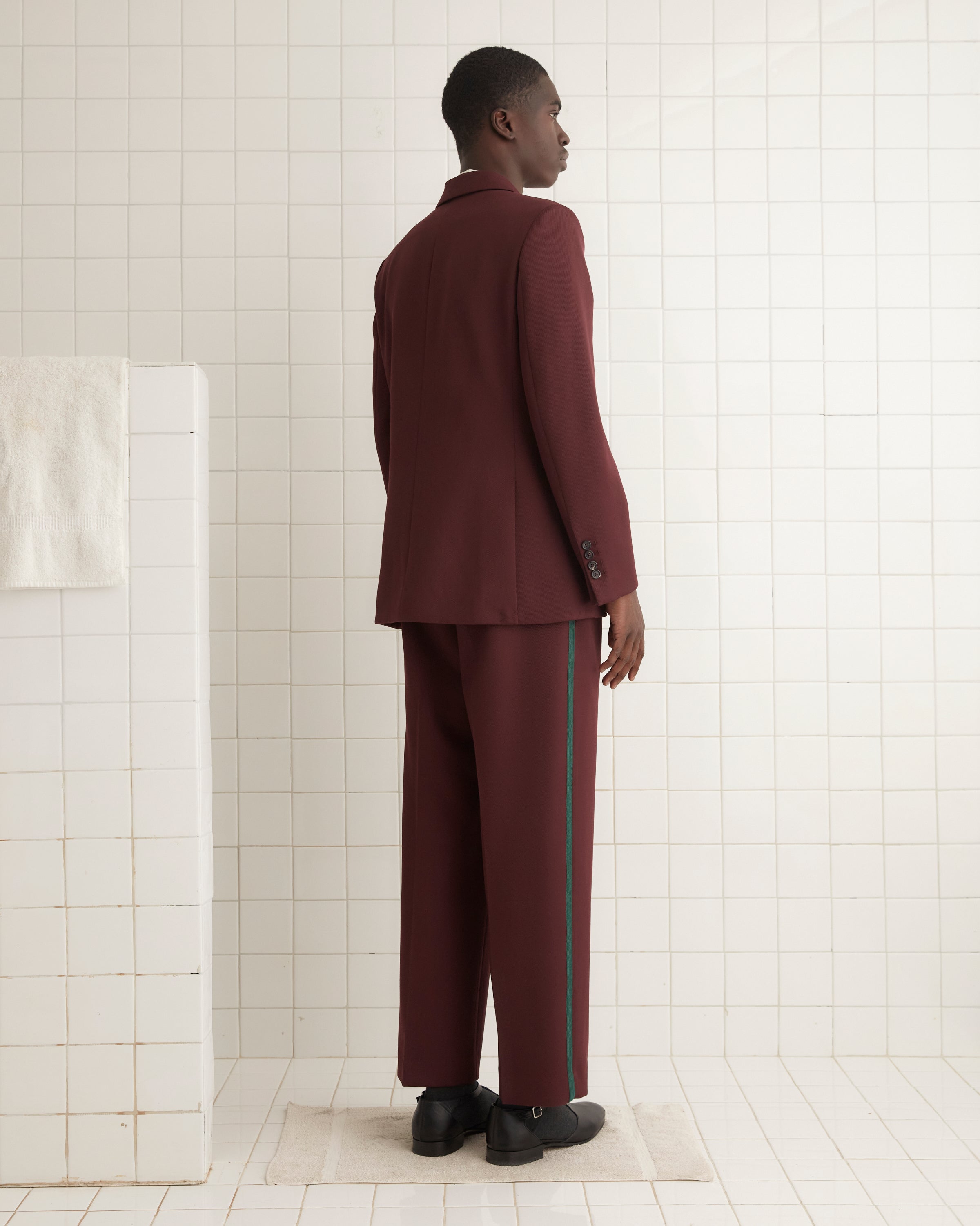 Riding Twill Suit Jacket - Burgundy | Modern Menswear by yycbvcnbmmnbm