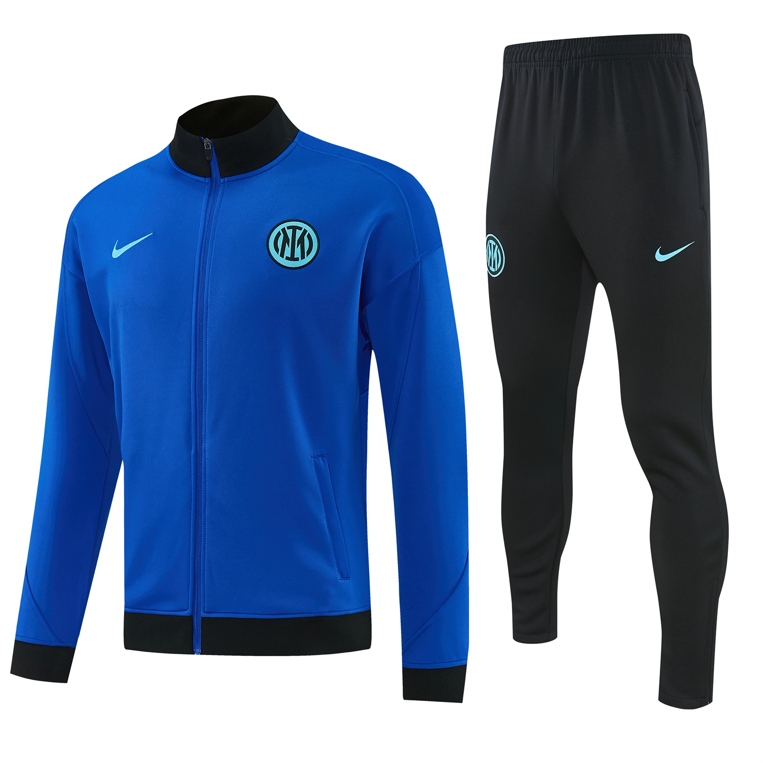 AlphaJersey-Inter Milan 25-26 Jacket Training Tracksuit - Ocean Blue Jackets & Black Pants