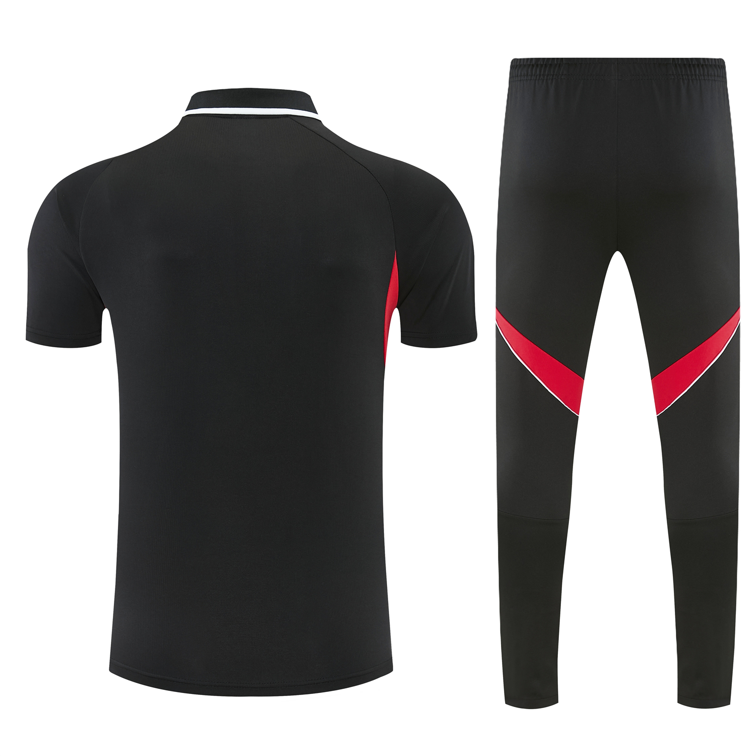 AlphaJersey-River Plate 25-26 POLO Short-Sleeve Training Set - Black Top and Black Pants