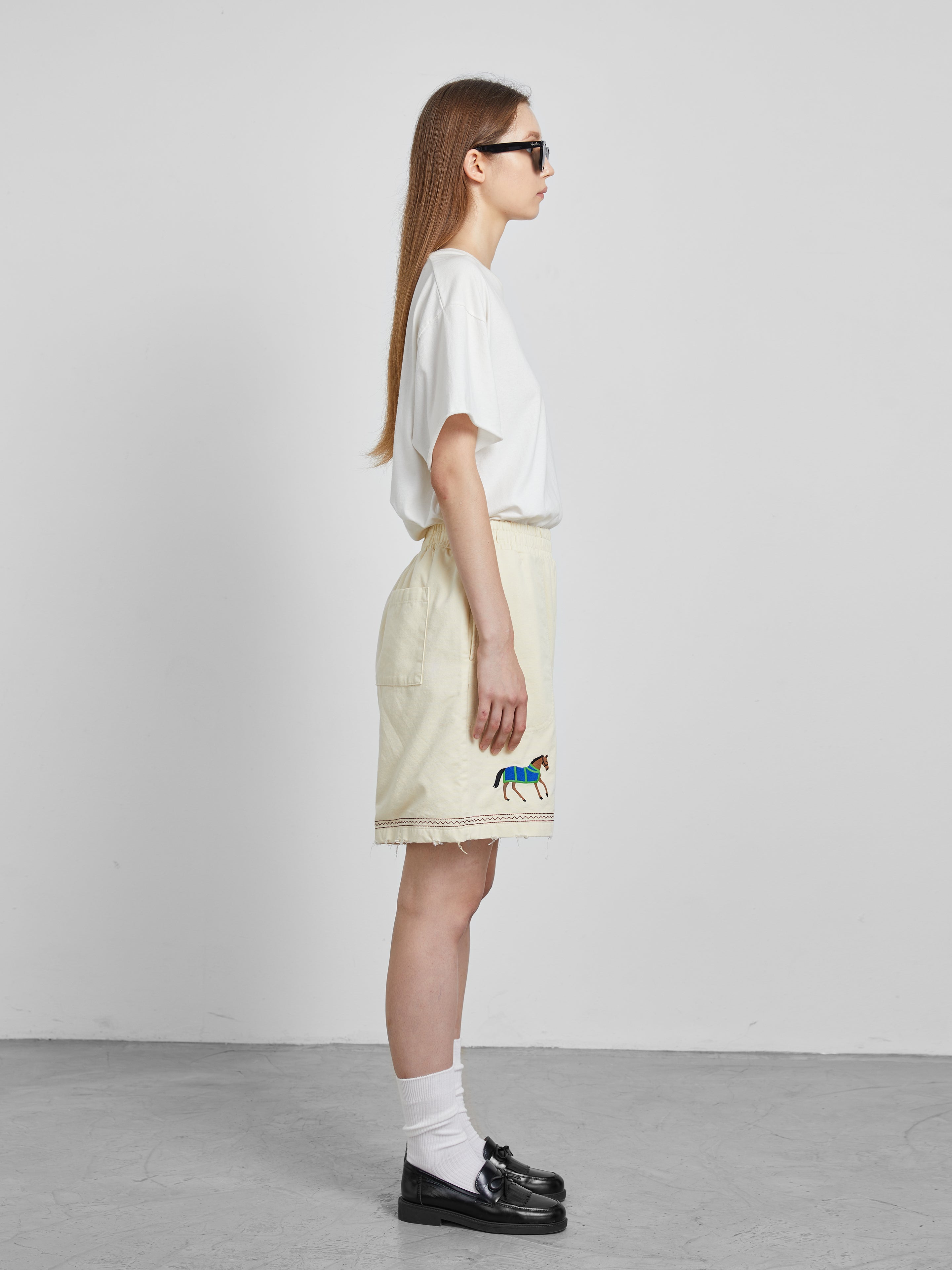 Embroidered Horse Shorts | Modern Menswear by yycbvcnbmmnbm