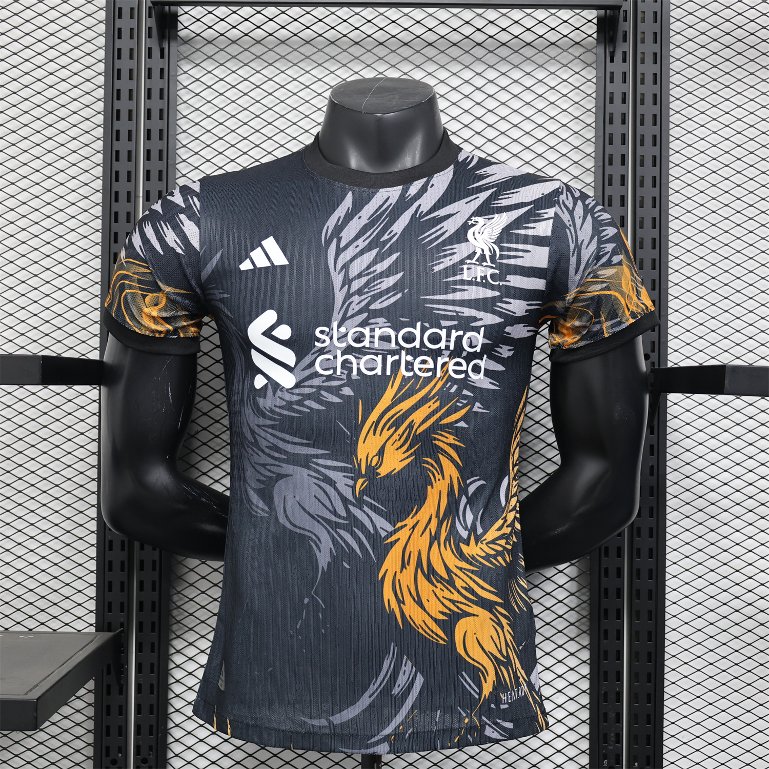 AlphaJersey-Liver.pool 25-26 Orange Liver.pool Bird Black Special Jersey - Player Version