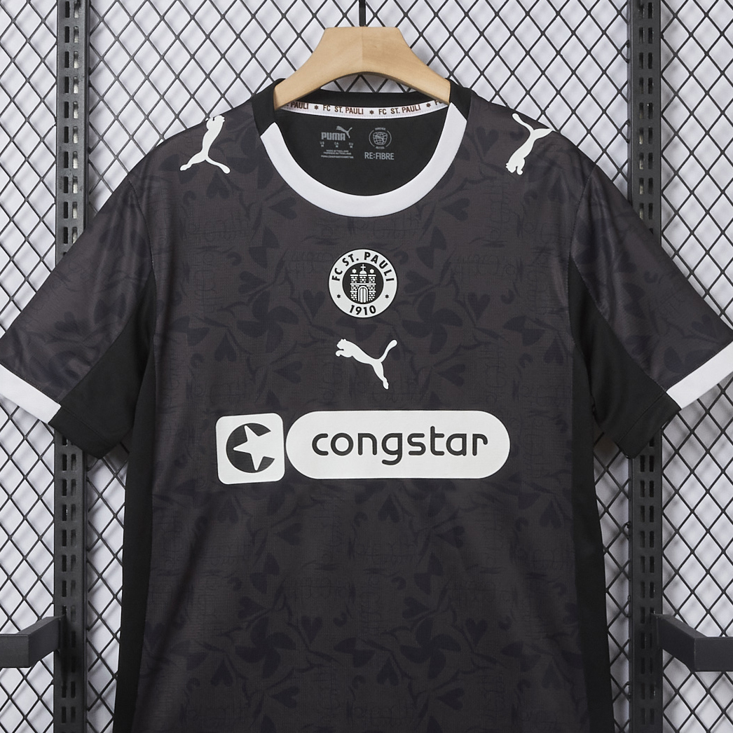 AlphaJersey-St. Pauli 25-26 Third Black Jersey - Fans Version
