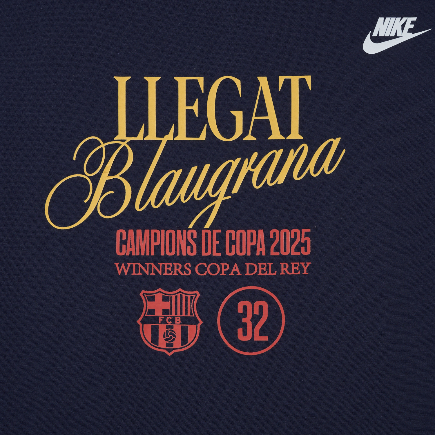 AlphaJersey-Barcelona 2025 Winners Copa Del Rey Deep Blue Commemorative T-shirt