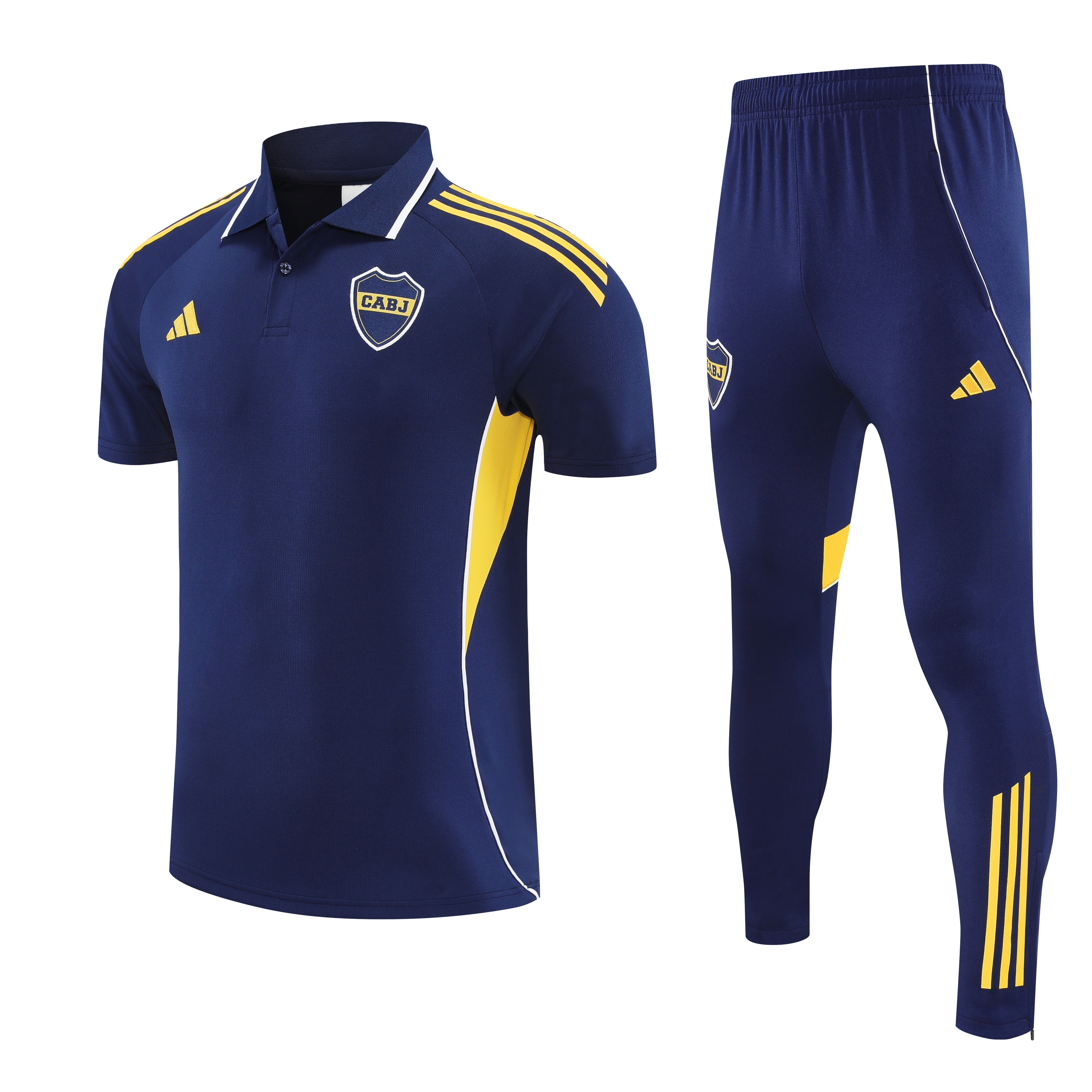 AlphaJersey-Boca Juniors 25-26 POLO Short-Sleeve Training Set - Dark Blue Top & Shorts