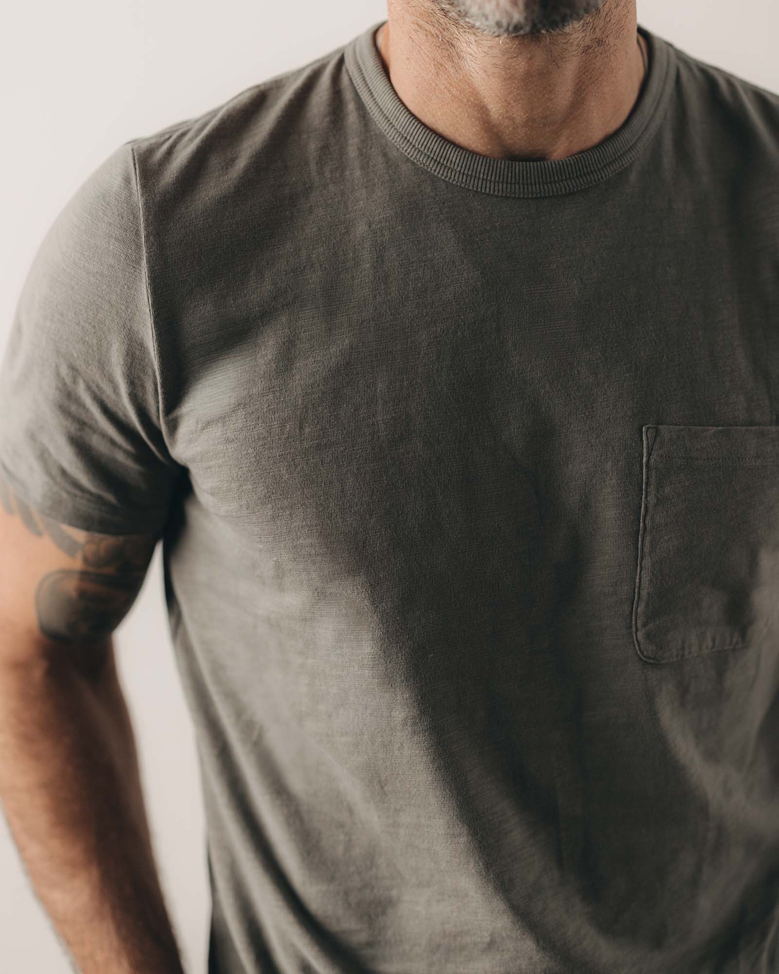 The Slub Tee in Smoked Olive | Modern Menswear by yycbvcnbmmnbm