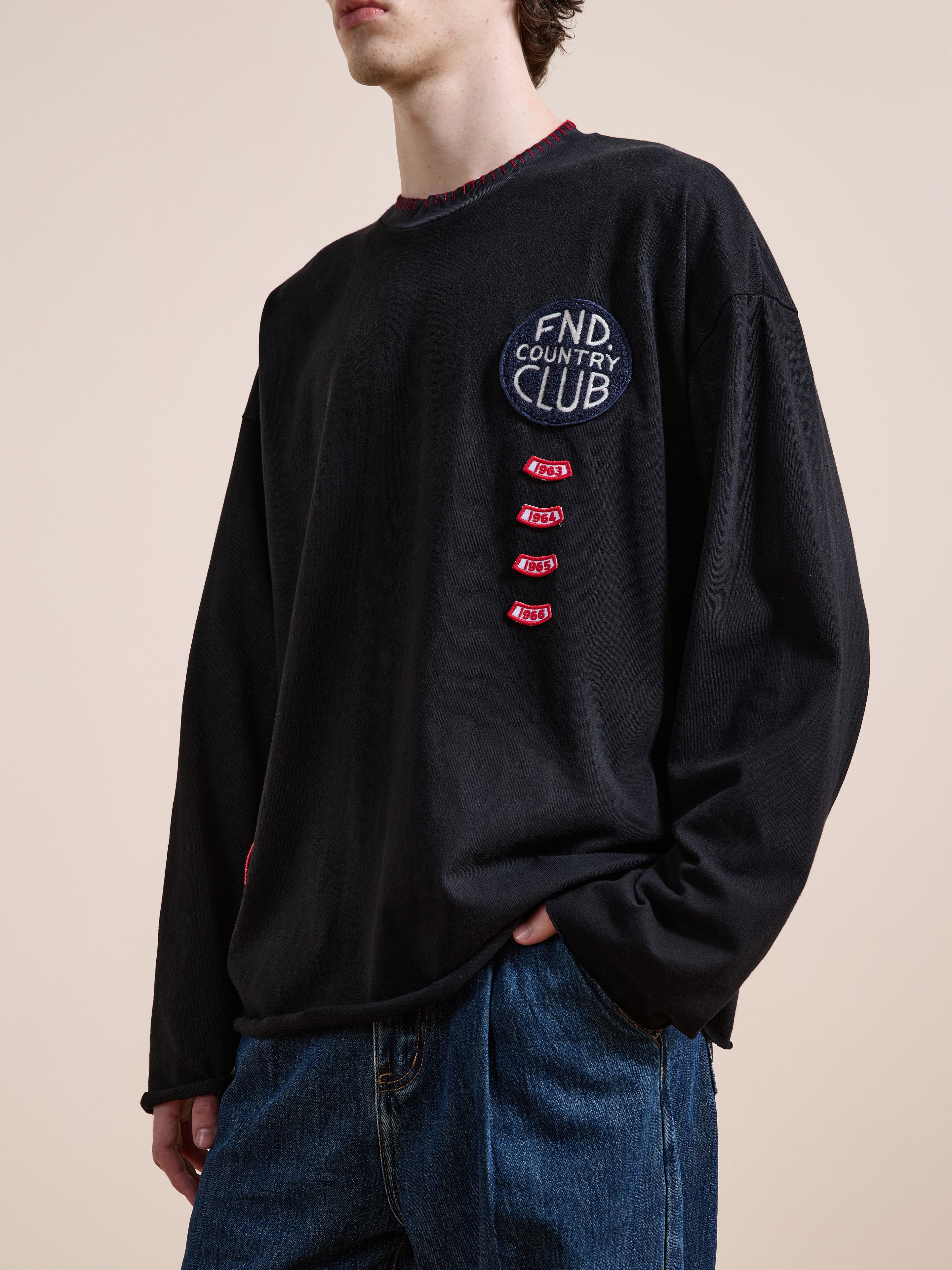 Embroidered Patches LS Tee | Modern Menswear by yycbvcnbmmnbm