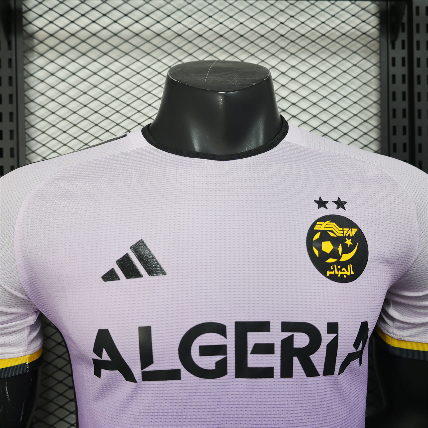AlphaJersey-Algeria 25-26 White-purple Gradient Jersey with Black Chest Text - Player Version