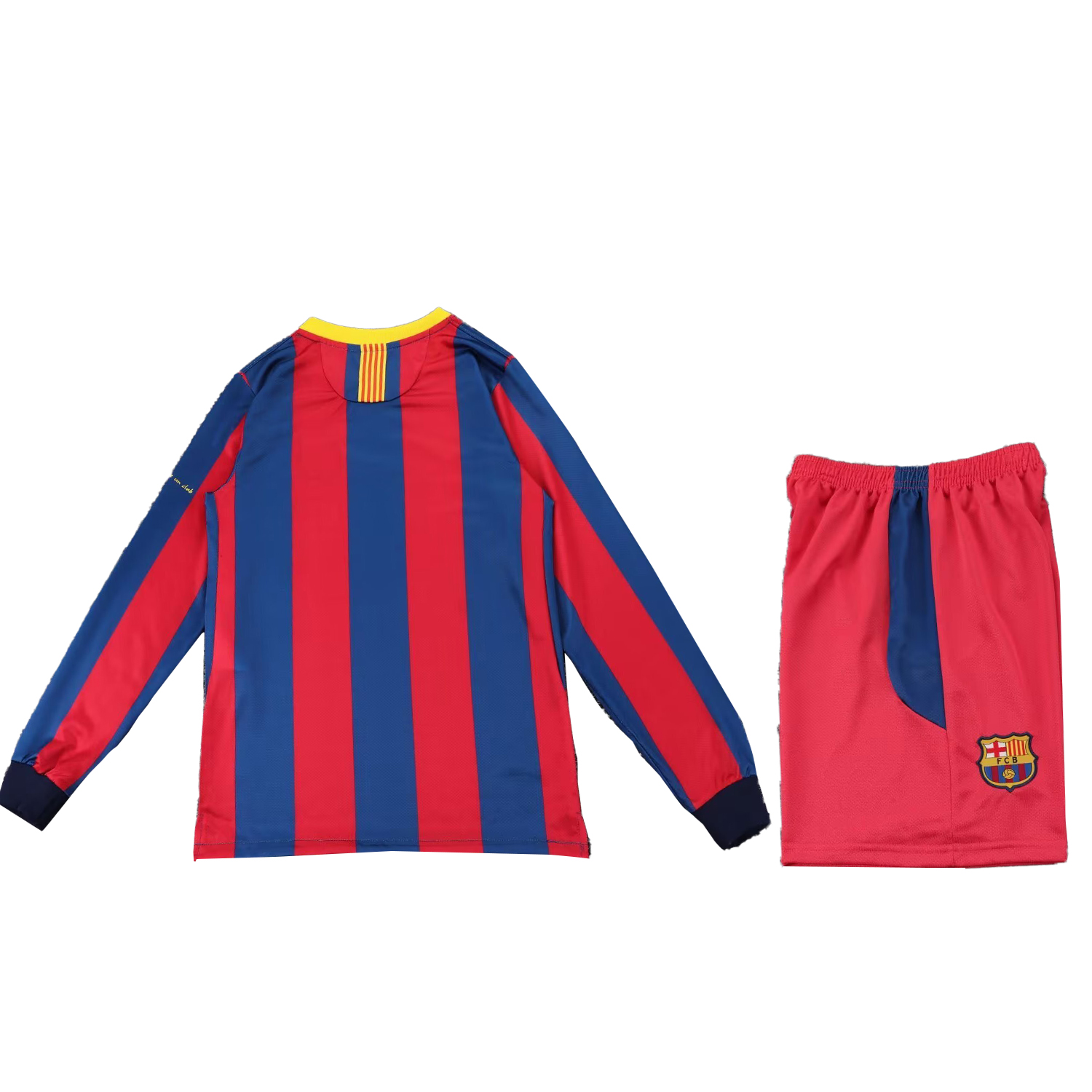 AlphaJersey-Retro Barcelona 2010-11 Home Long Sleeves Kids Kit