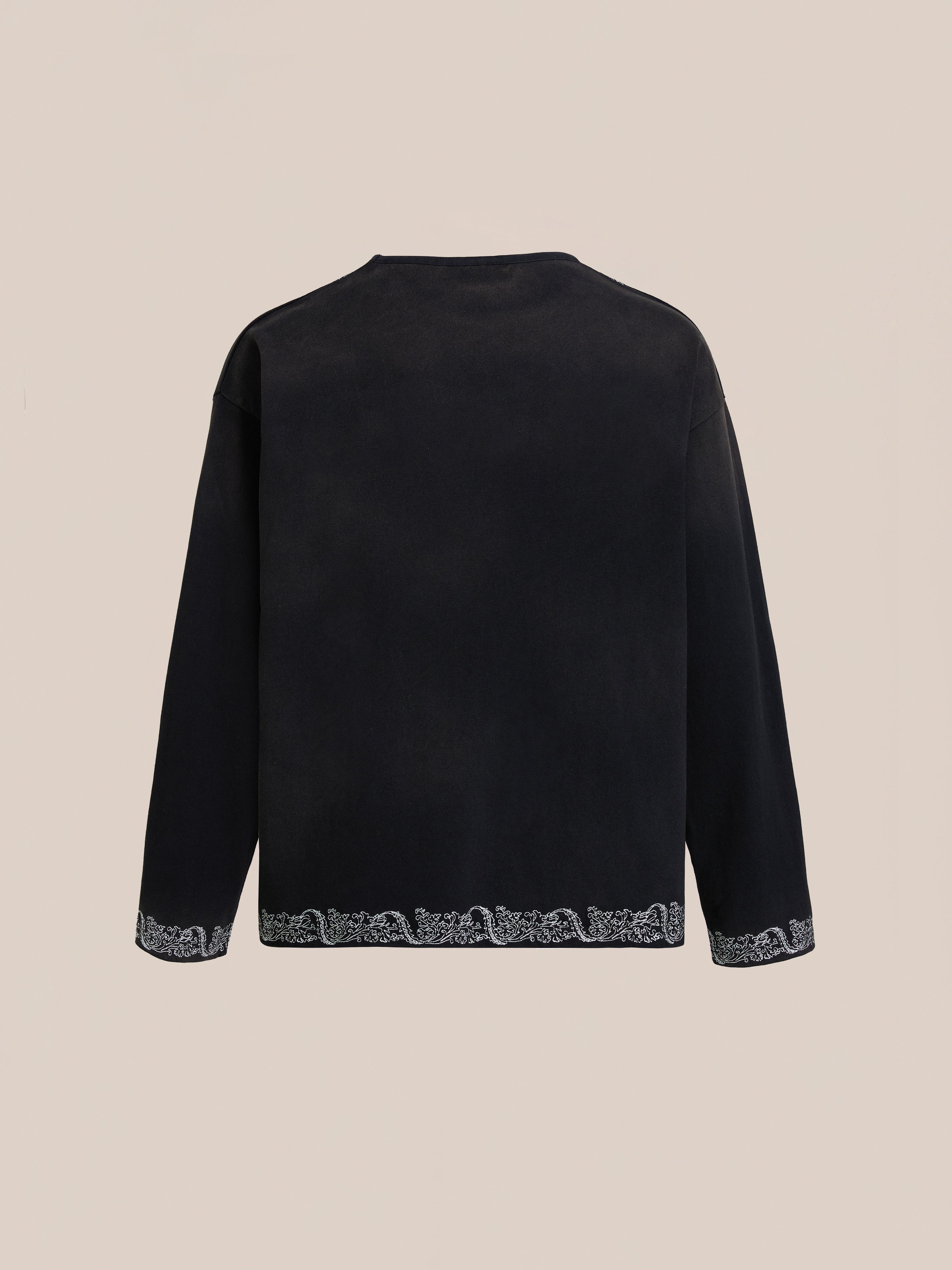 Metallic Long Sleeve Embroidered Tee | Modern Menswear by yycbvcnbmmnbm