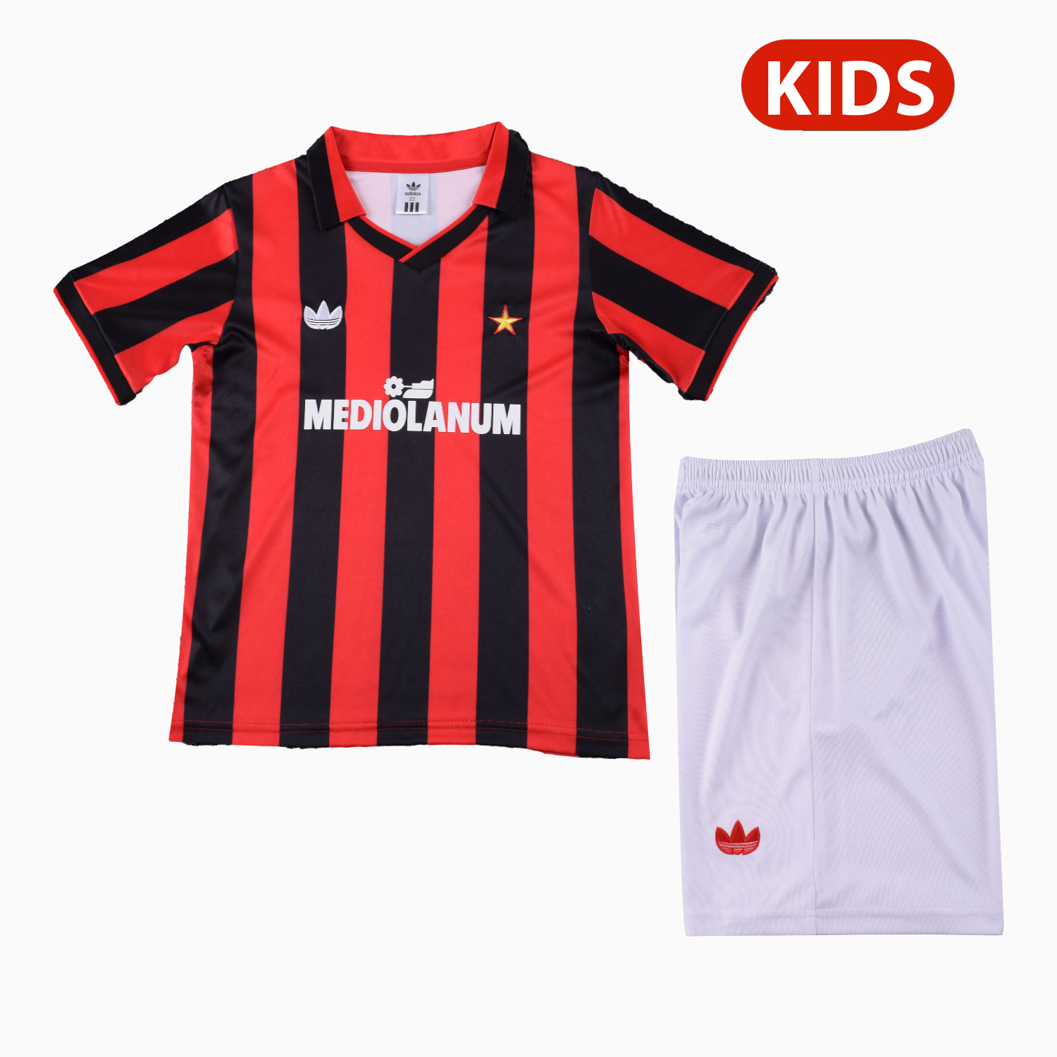 AlphaJersey-Retro AC Milan 1990-91 Home Kids Kit