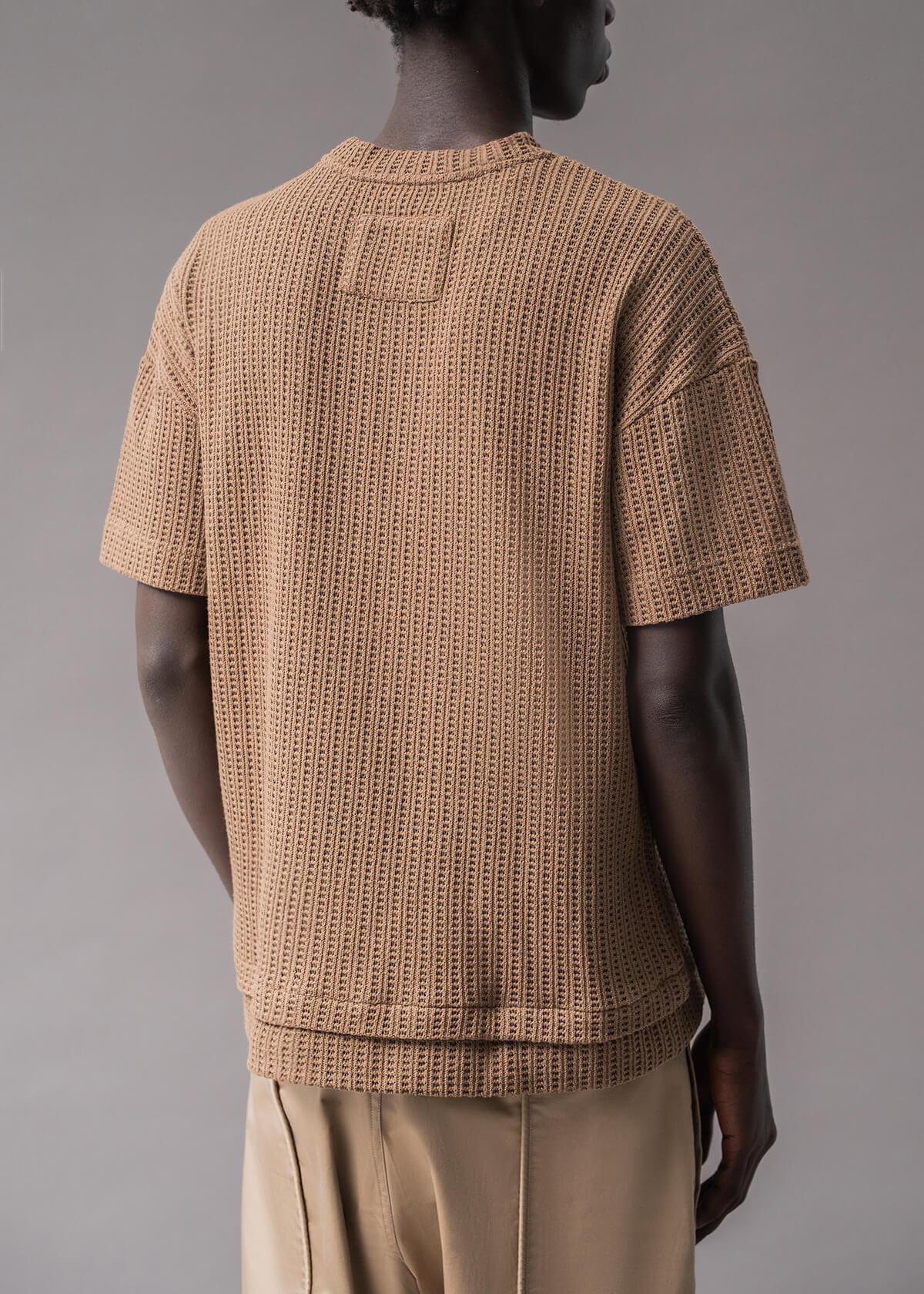 Almond Open Weave Crew | Modern Menswear by yycbvcnbmmnbm
