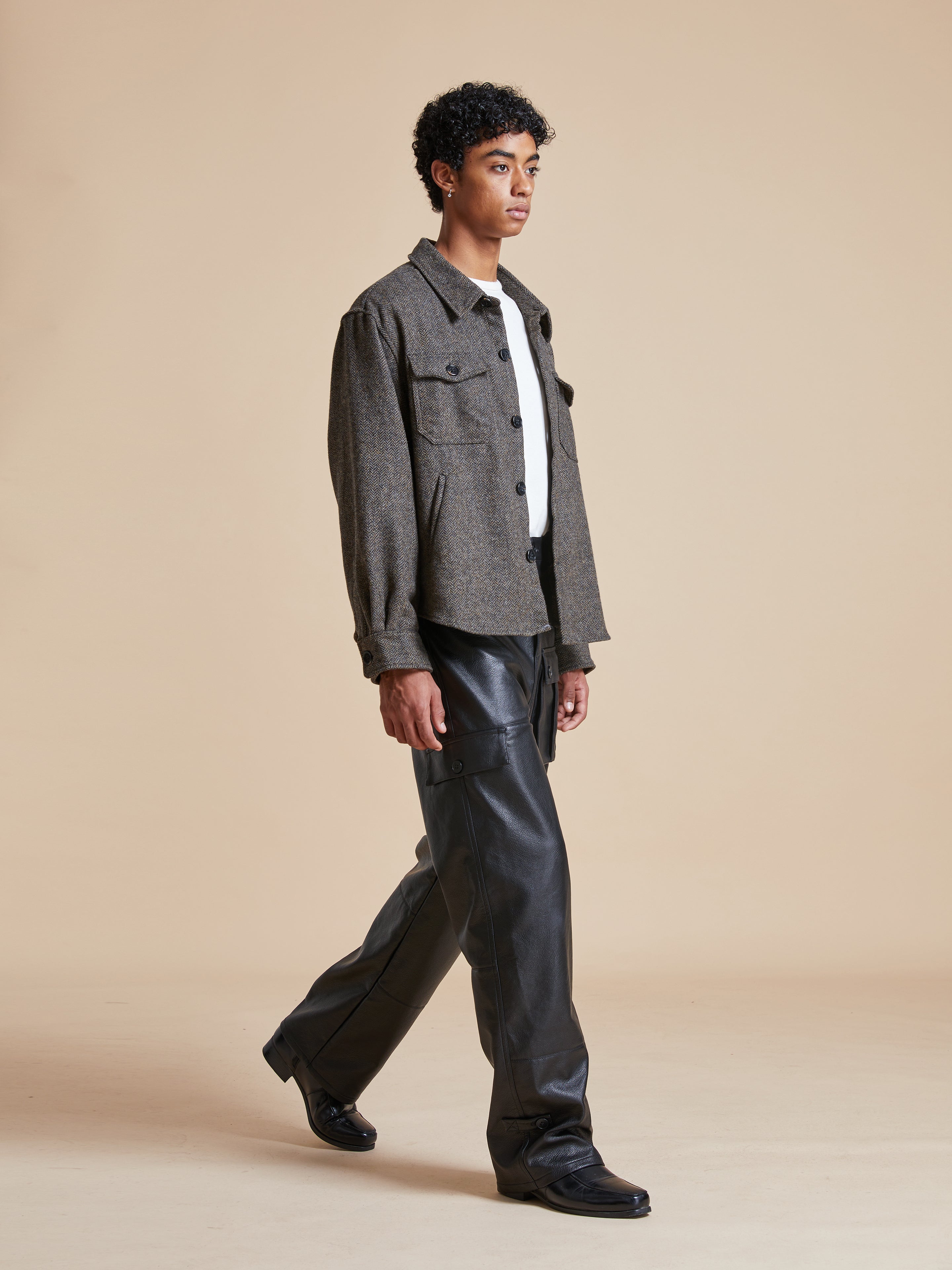 Raven Herringbone Overshirt | Modern Menswear by yycbvcnbmmnbm
