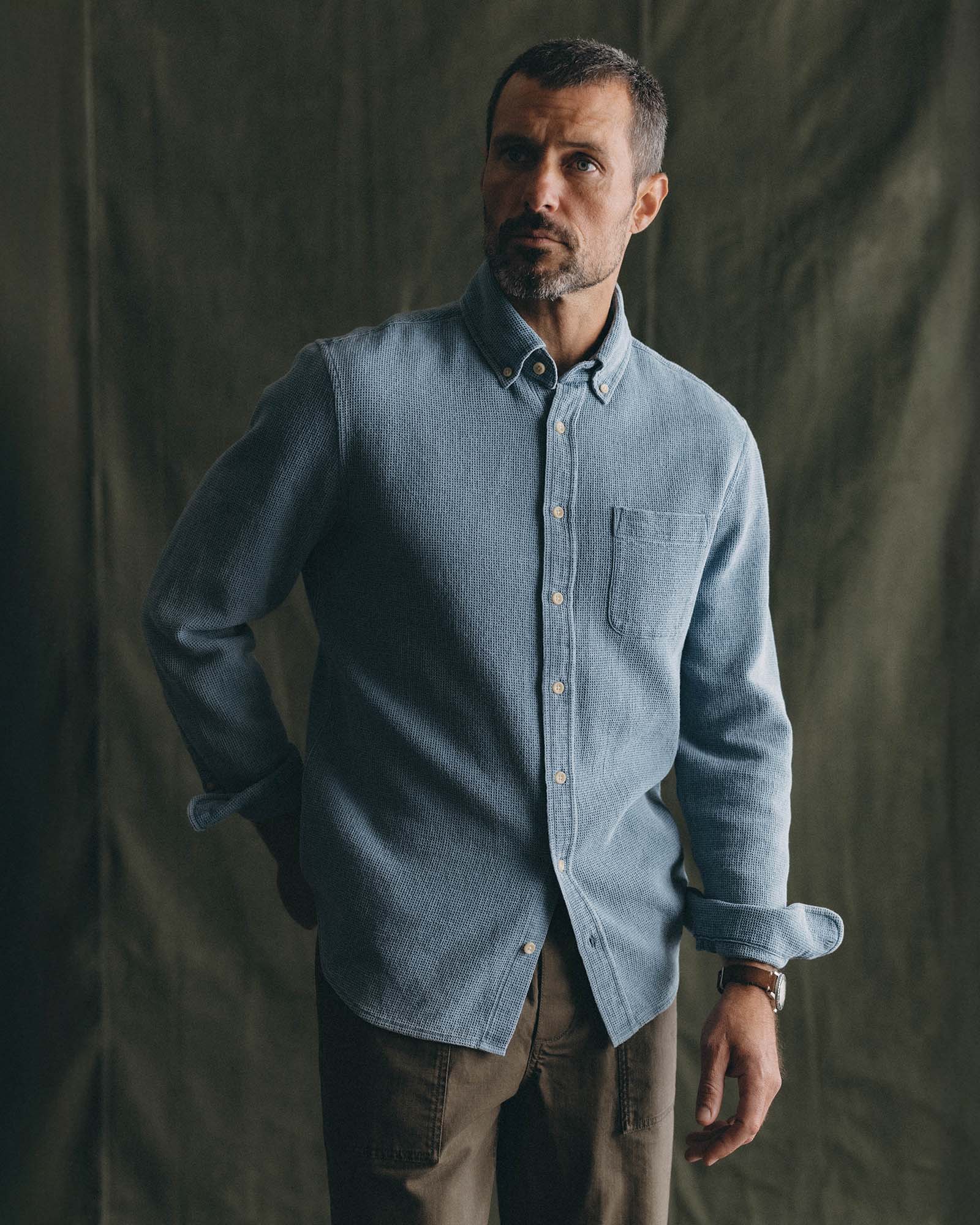 The Jack in Washed Indigo Waffle | Modern Menswear by yycbvcnbmmnbm