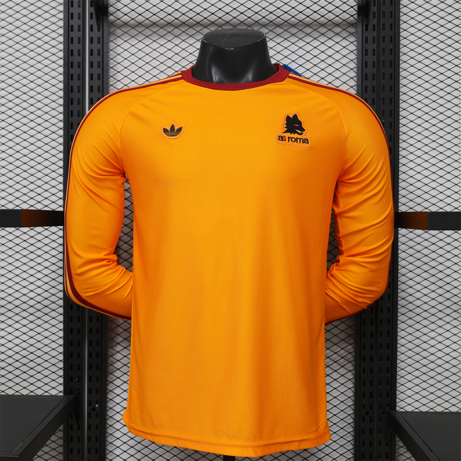 AlphaJersey-AS Roma 25-26 Retro Casual Style Orange Special Long Sleeves Jersey - Player Version