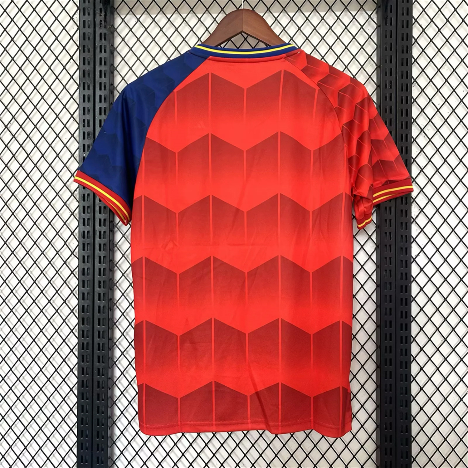 AlphaJersey-Spain 25-26 Red and Blue Throwback Style Jersey - Fans Version