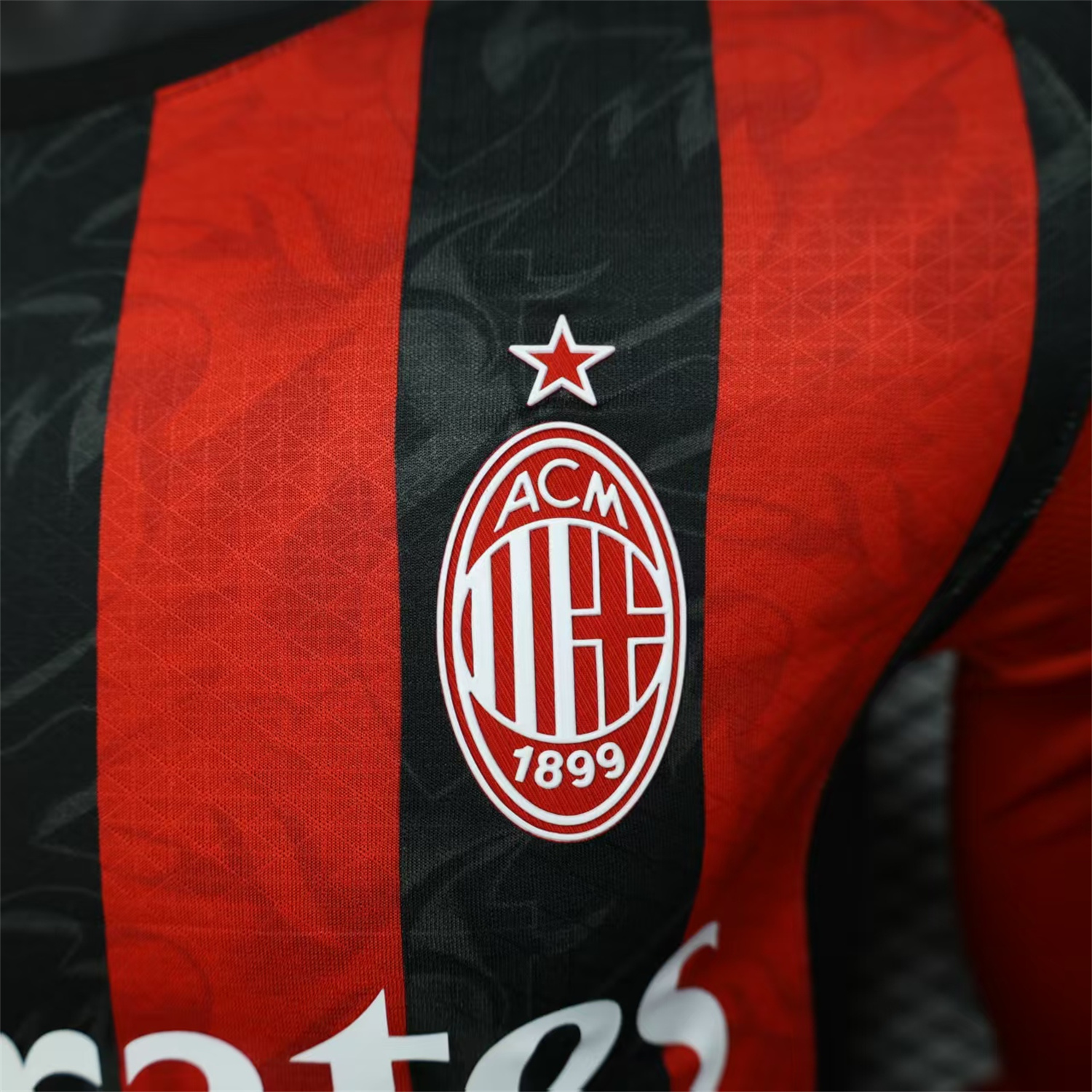 AlphaJersey-AC Milan 25-26 Home Long Sleeves Jersey - Player Version