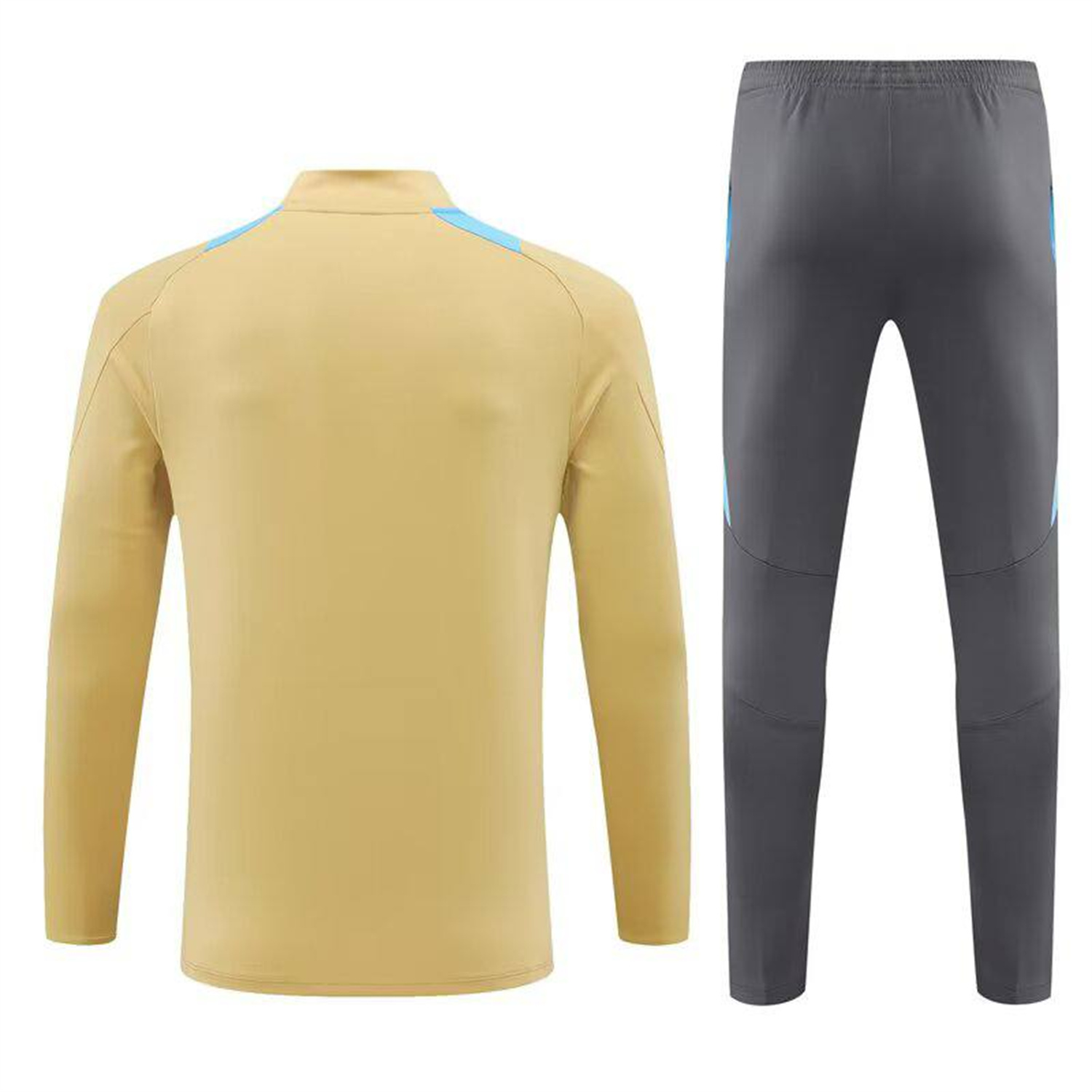 AlphaJersey-Argentina 25-26 Long Sleeve Training Set - Gold Top and Grey Pants