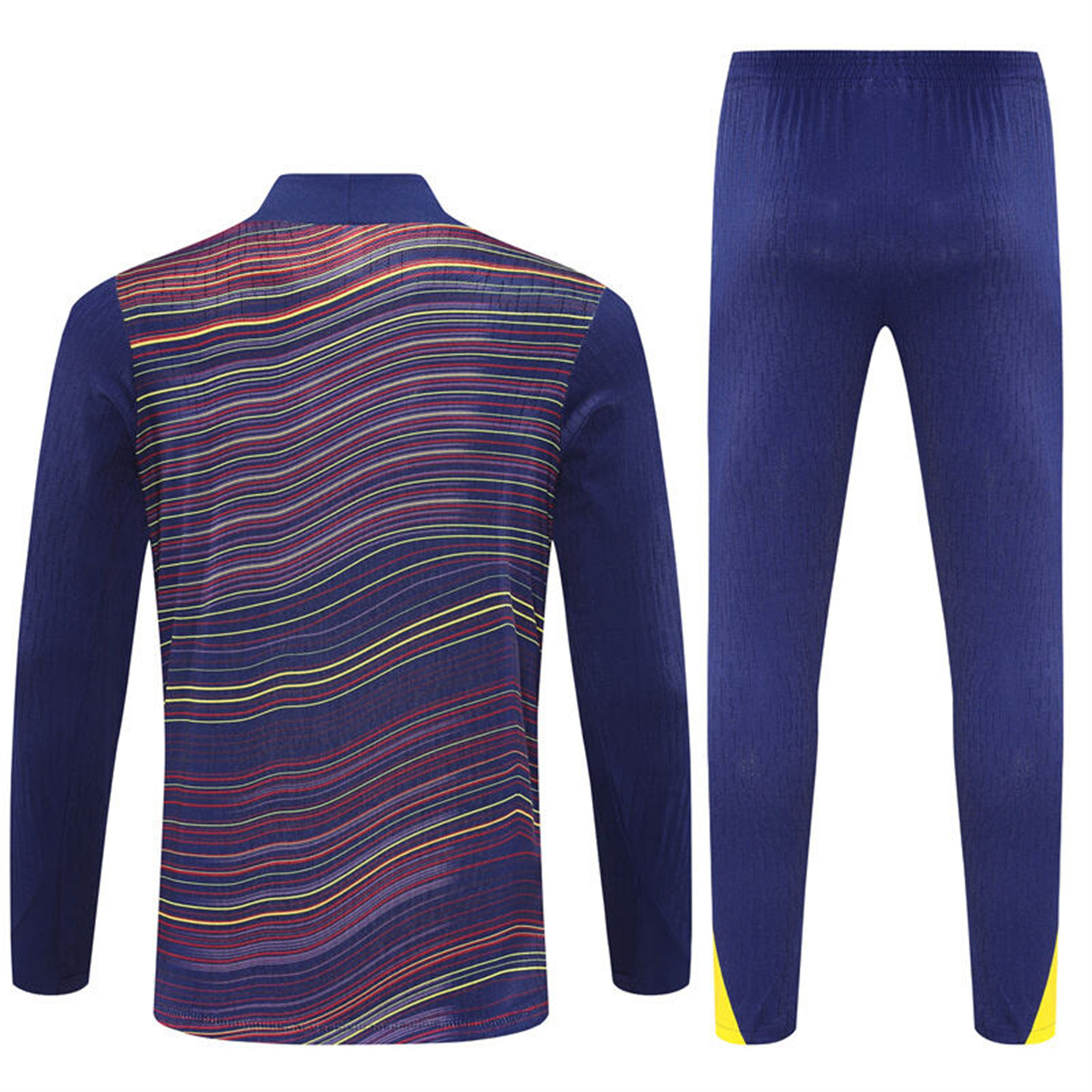 AlphaJersey-Barcelona 25-26 Kids Long Sleeve Training Set - Purple Camouflage Top & Blue Pants