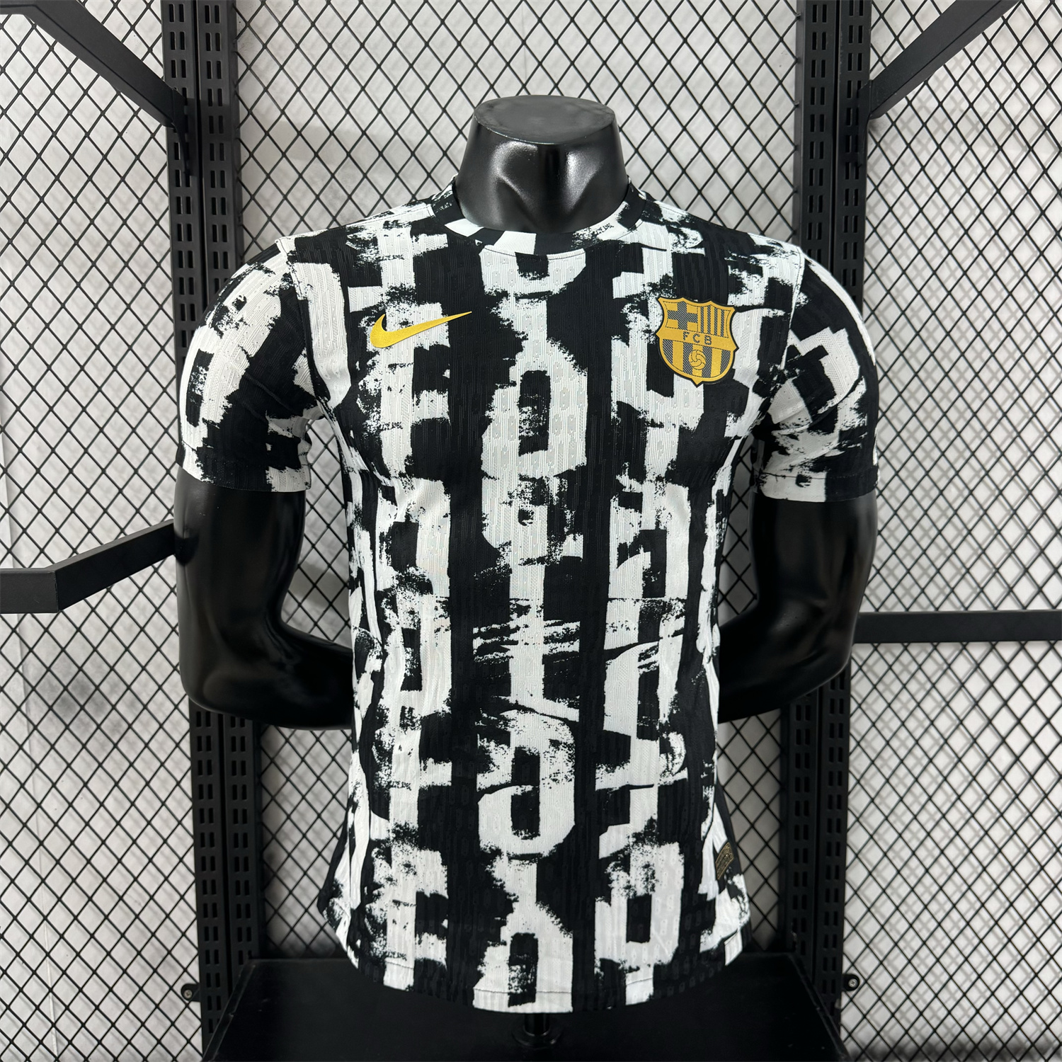 AlphaJersey-Barcelona 25-26 Unsponsored White & Black Letters Special Jersey - Player Version
