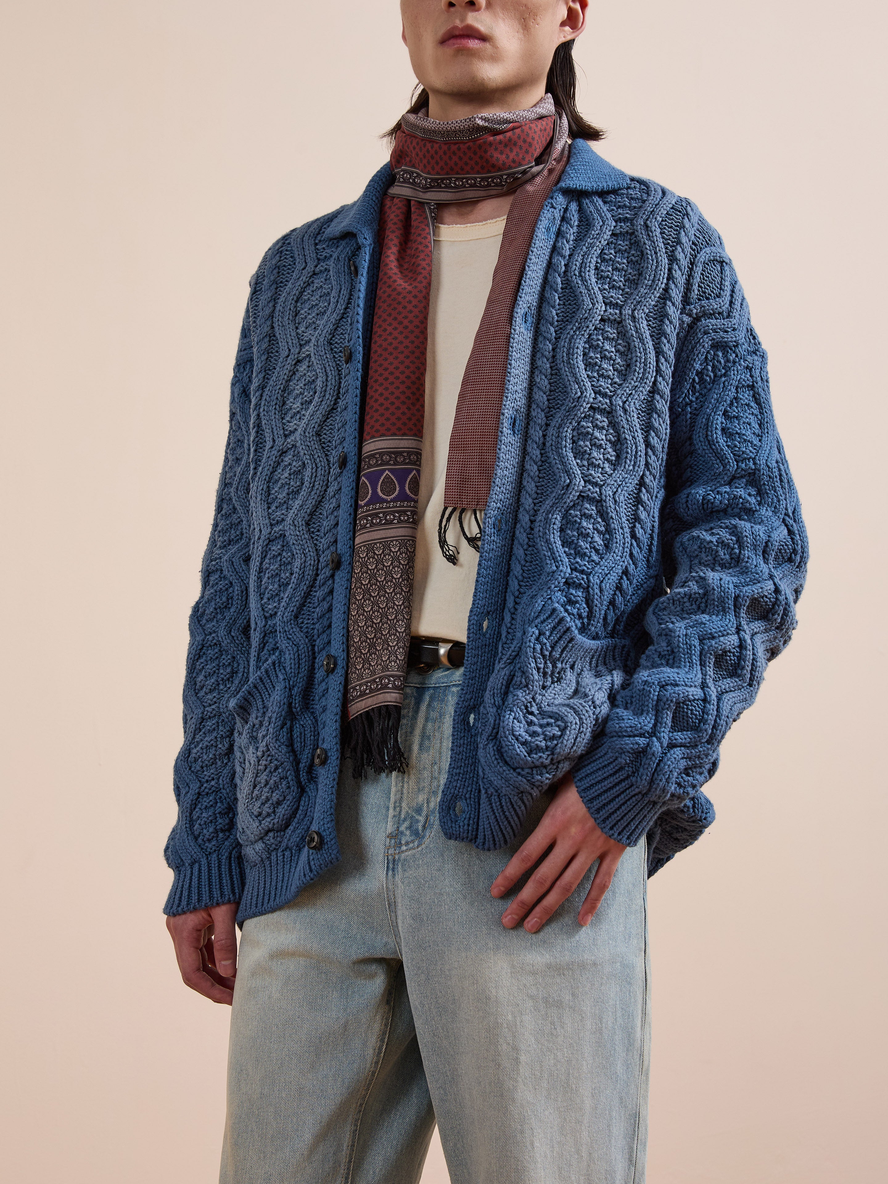 Cable Knit Buttoned Cardigan | Modern Menswear by yycbvcnbmmnbm