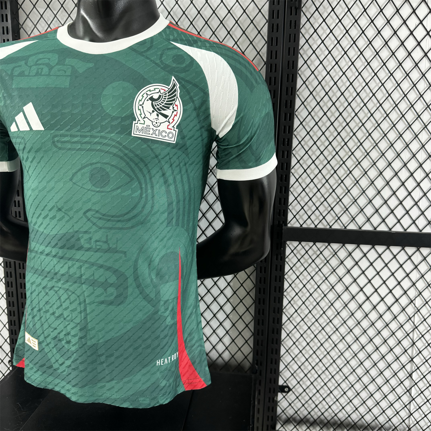 AlphaJersey-Mexico 25-26 Green Human Face Shaped Pattern Special Jersey - Player Version