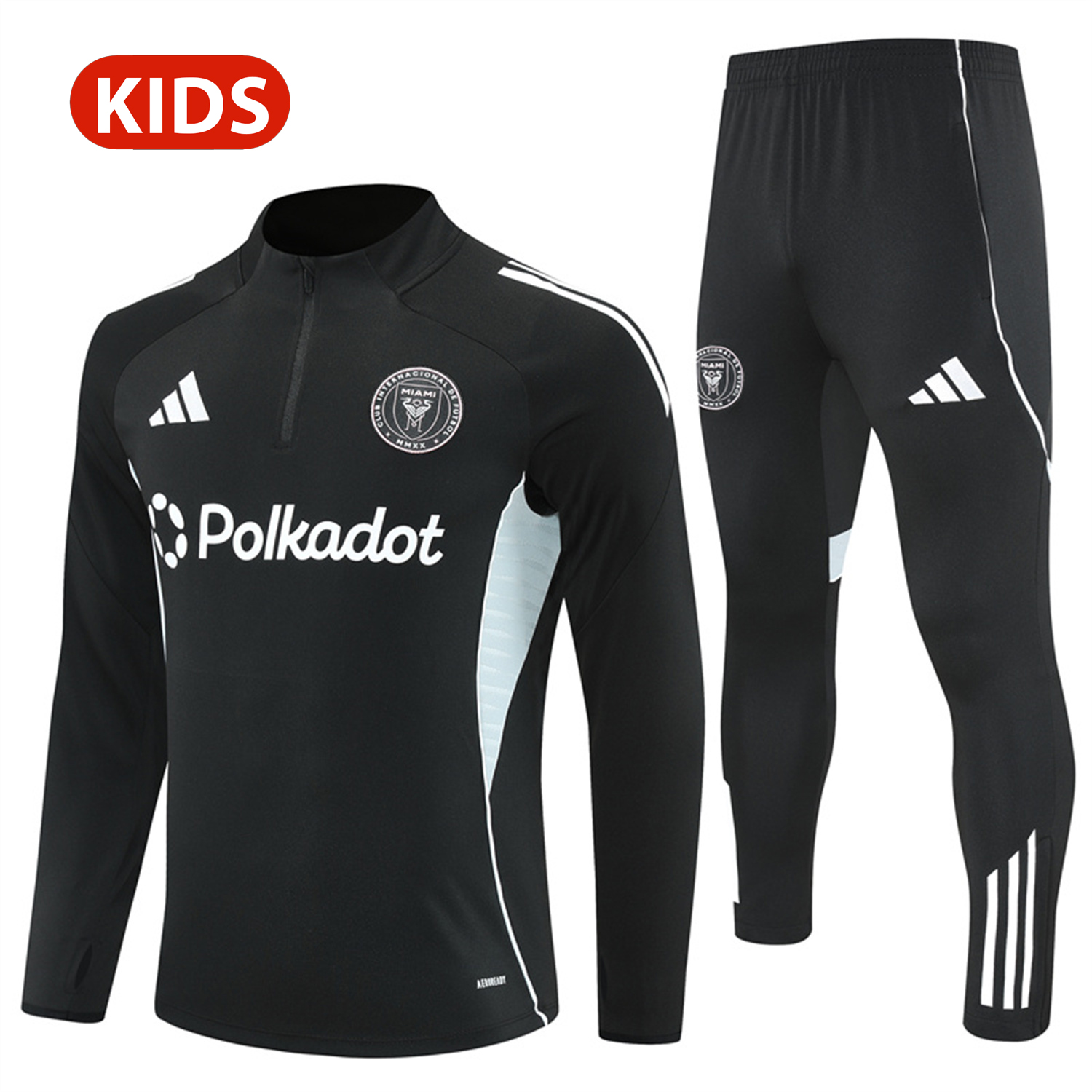 AlphaJersey-INT M.A.M 25-26 Kid Long Sleeves Training Set - Black Top & Black Pants