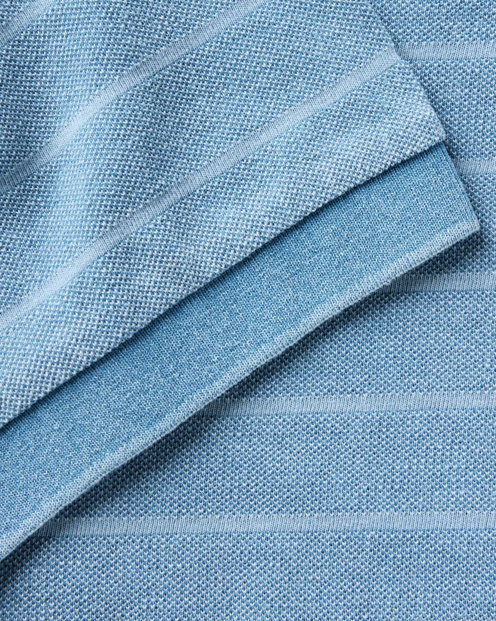 The Pacific Polo in Washed Indigo Pique Stripe | Modern Menswear by yycbvcnbmmnbm