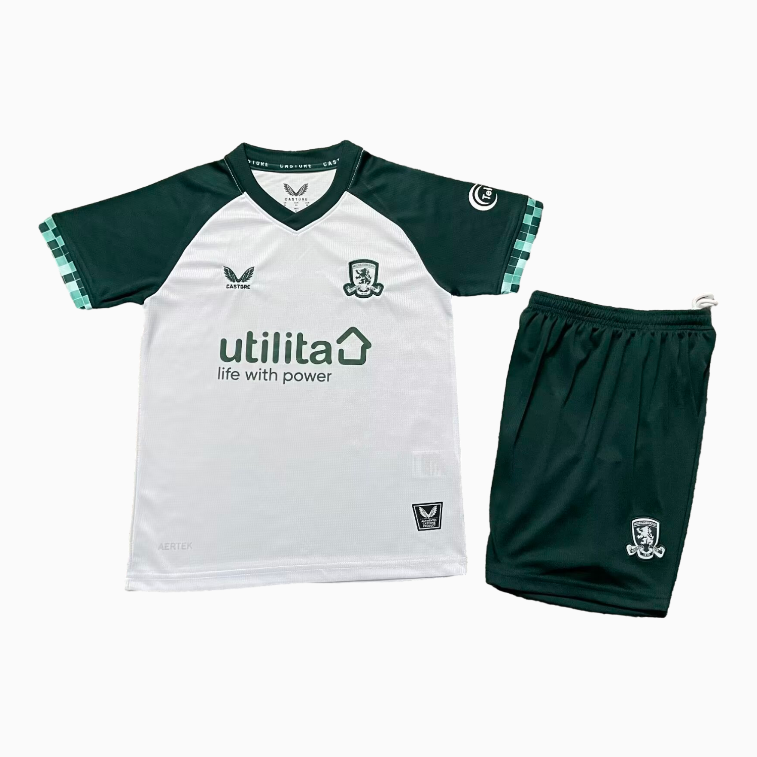 AlphaJersey-Middlesbrough 25-26 Third White And Green Kids Kit