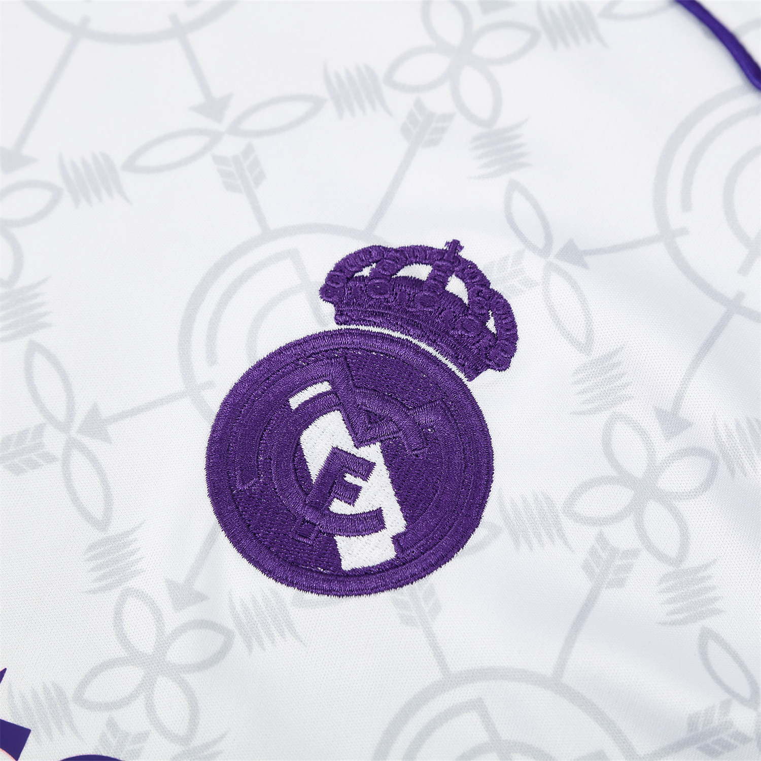 AlphaJersey-Real Madrid 25-26 Short-Sleeve Training Set - Blue Edge White Top & Black Shorts
