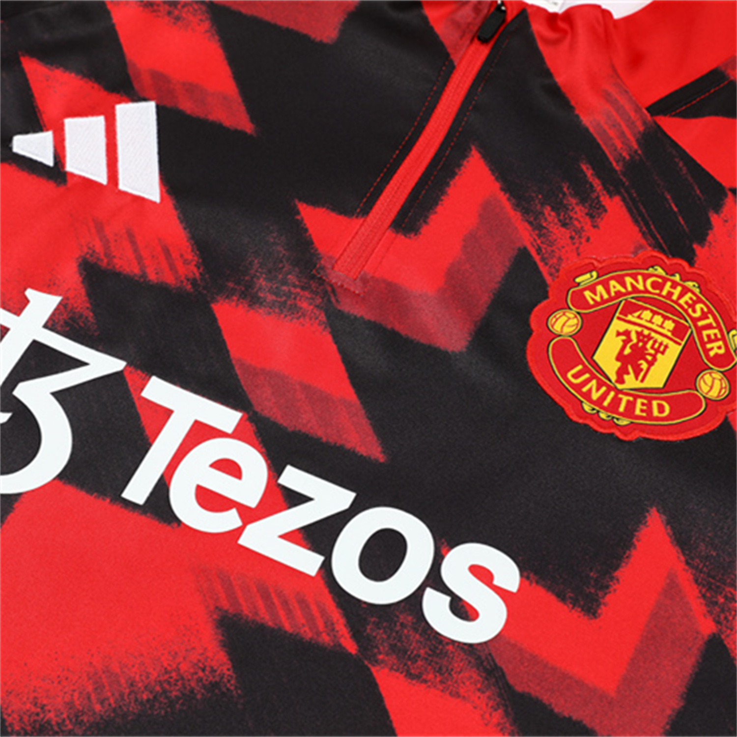AlphaJersey-Manchester United 25-26 Long Sleeves Training Set - Red-Black Top & Black Pants