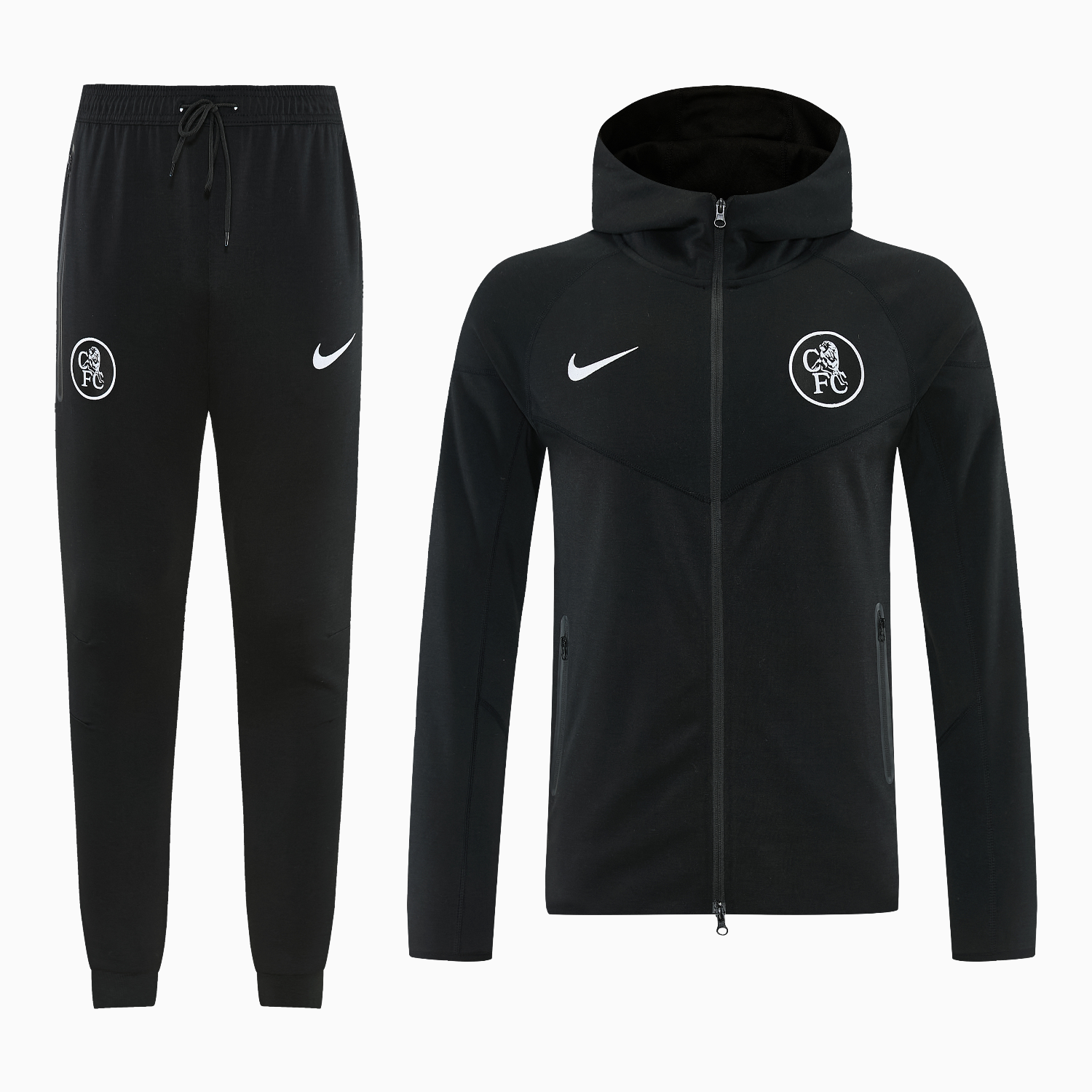 AlphaJersey-C.H.E.L.S.E.A 2026 Hooded Windbreaker Training Set - Black Top & Pants