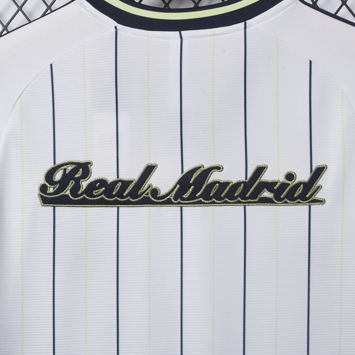 AlphaJersey-Real Madrid 25-26 White Baseball Jersey with Black Stripes