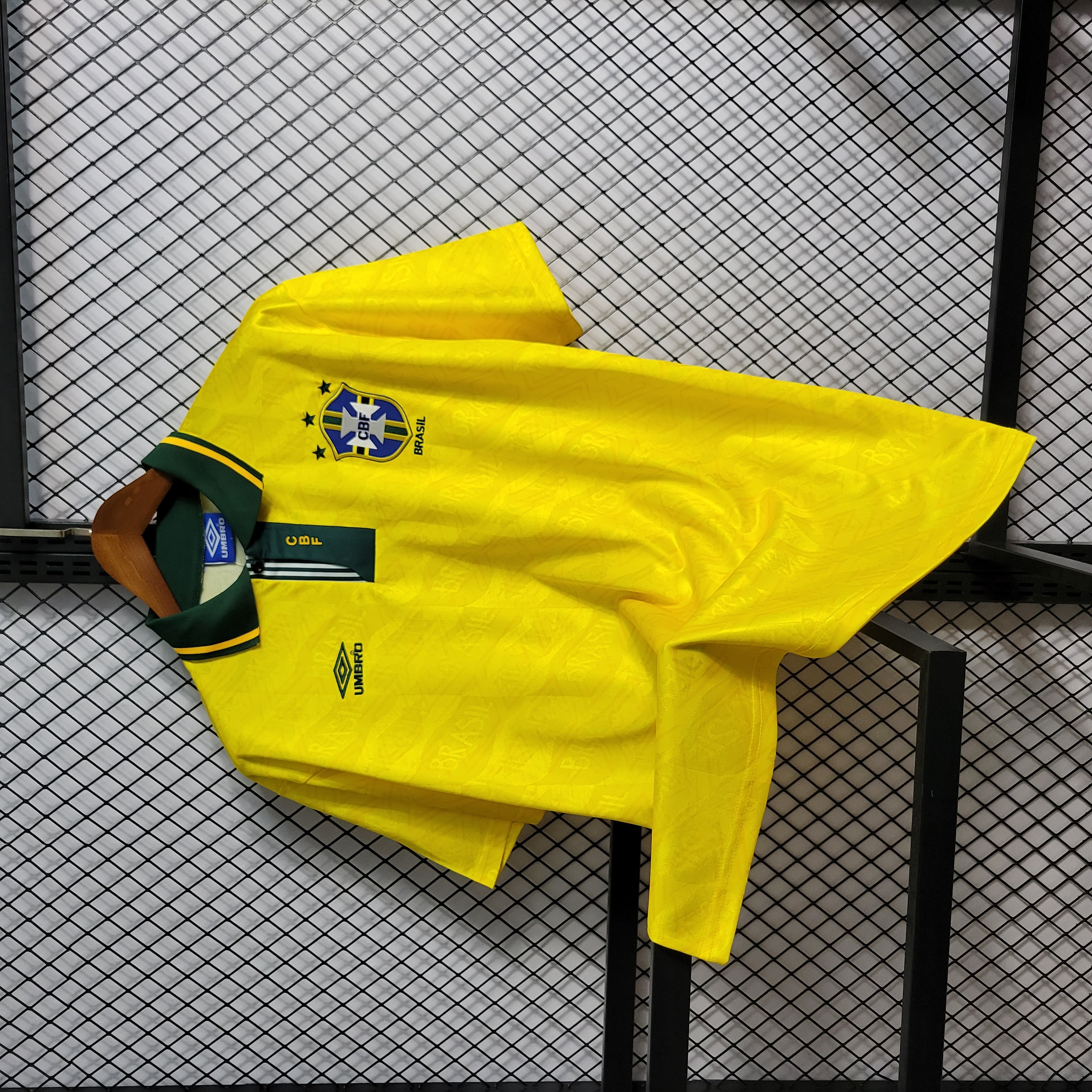 AlphaJersey-Retro Brazil 1991-93 Home Stadium Jersey