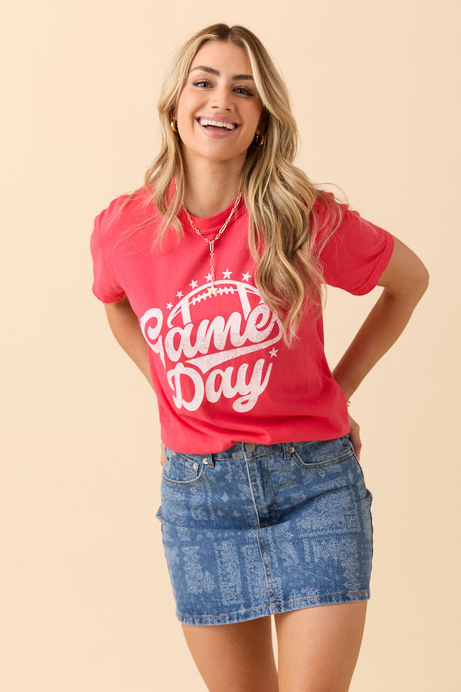 Game Day Script Paprika Graphic Tee | Elegant Women's Fashion by coolavocek