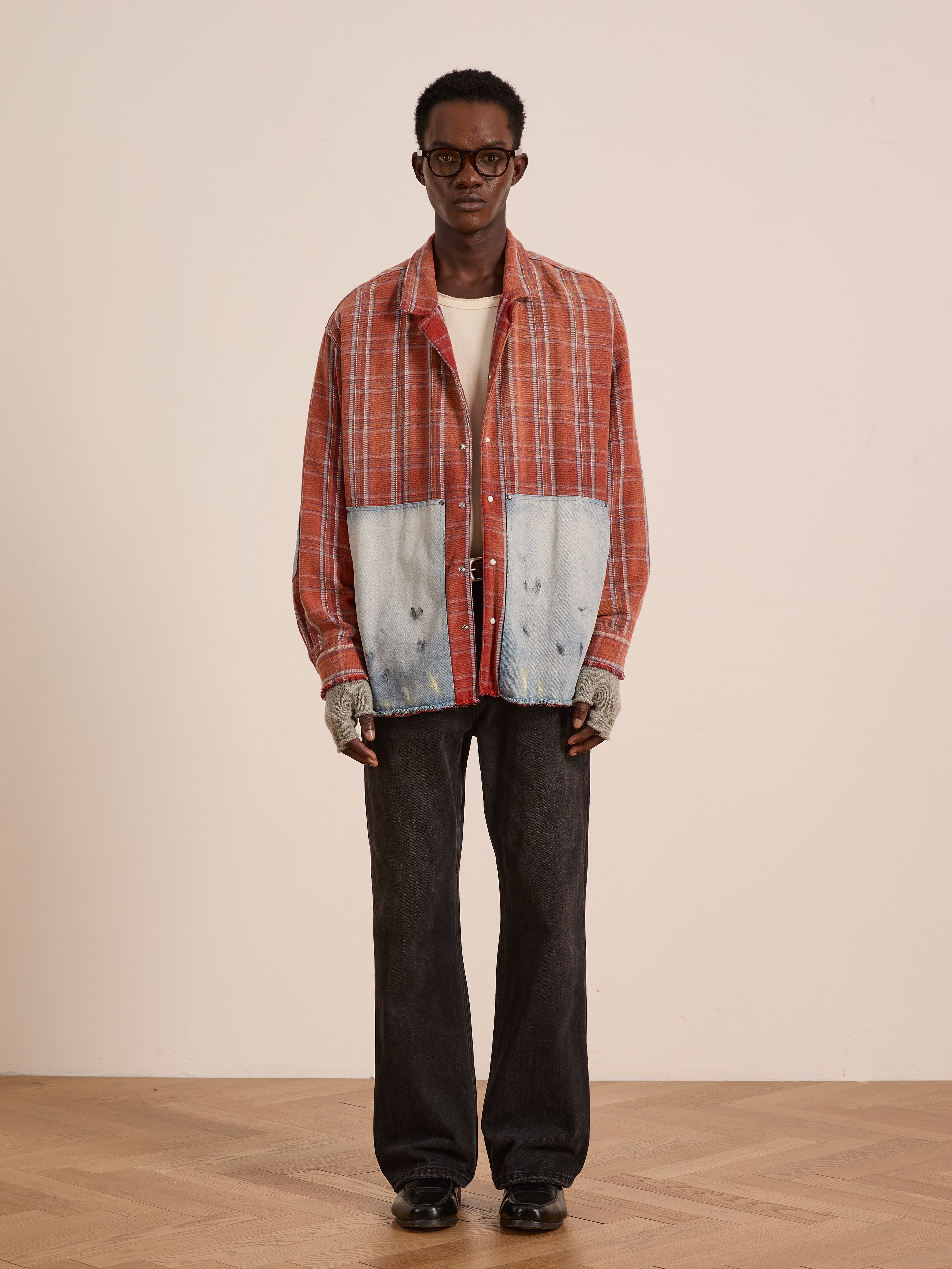Plaid Denim Shirt | Modern Menswear by yycbvcnbmmnbm